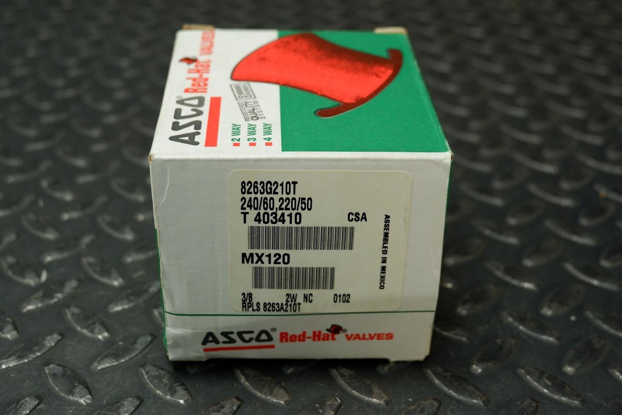 ASCO 8263G210T 3/8″ Solenoid Valve 2-Way NC 220-240VAC NOS