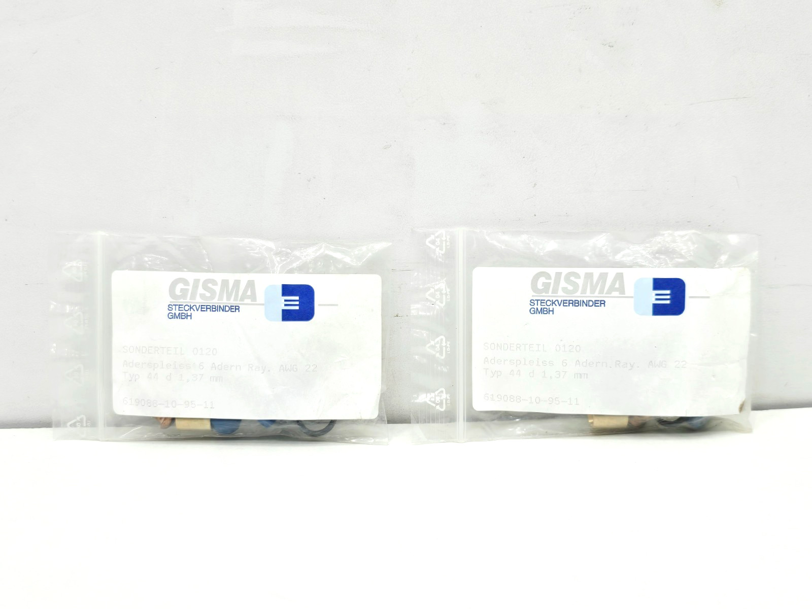 GISMA 619088-10-95-11 Aderspleiss 6 Adern AWG22 TYP44 LOT OF 2
