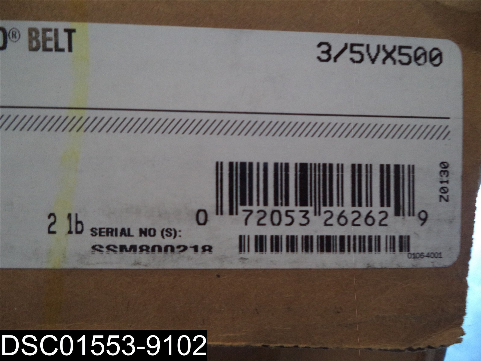9389-3050 Super HC PowerBand V80 Series 3 Stranded V-Belt