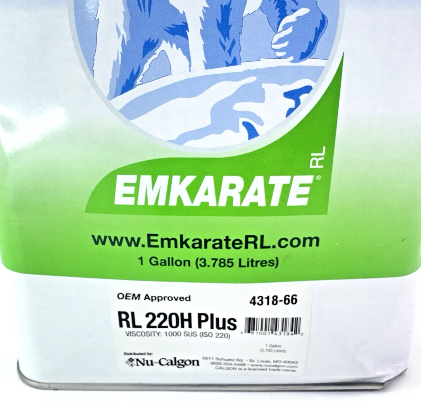 Nu-Calgon 4318-66 Emkarate RL220H+ Refrigeration Oil 1 Gallon OEM Replacement