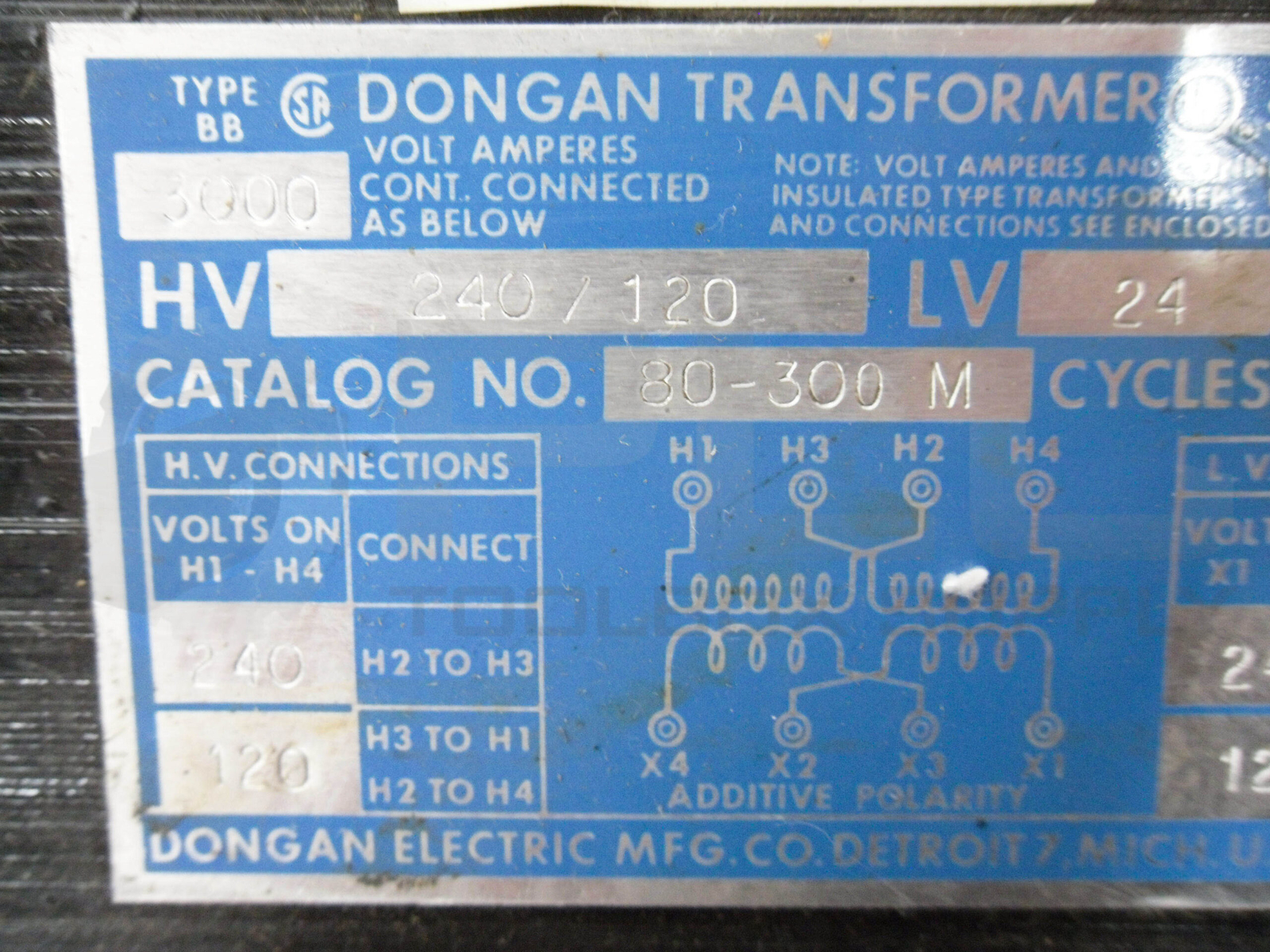 NEW DONGAN 80-300 M TRANSFORMER 240/120V 60CYL 24/12LV 80-300-M *READ*