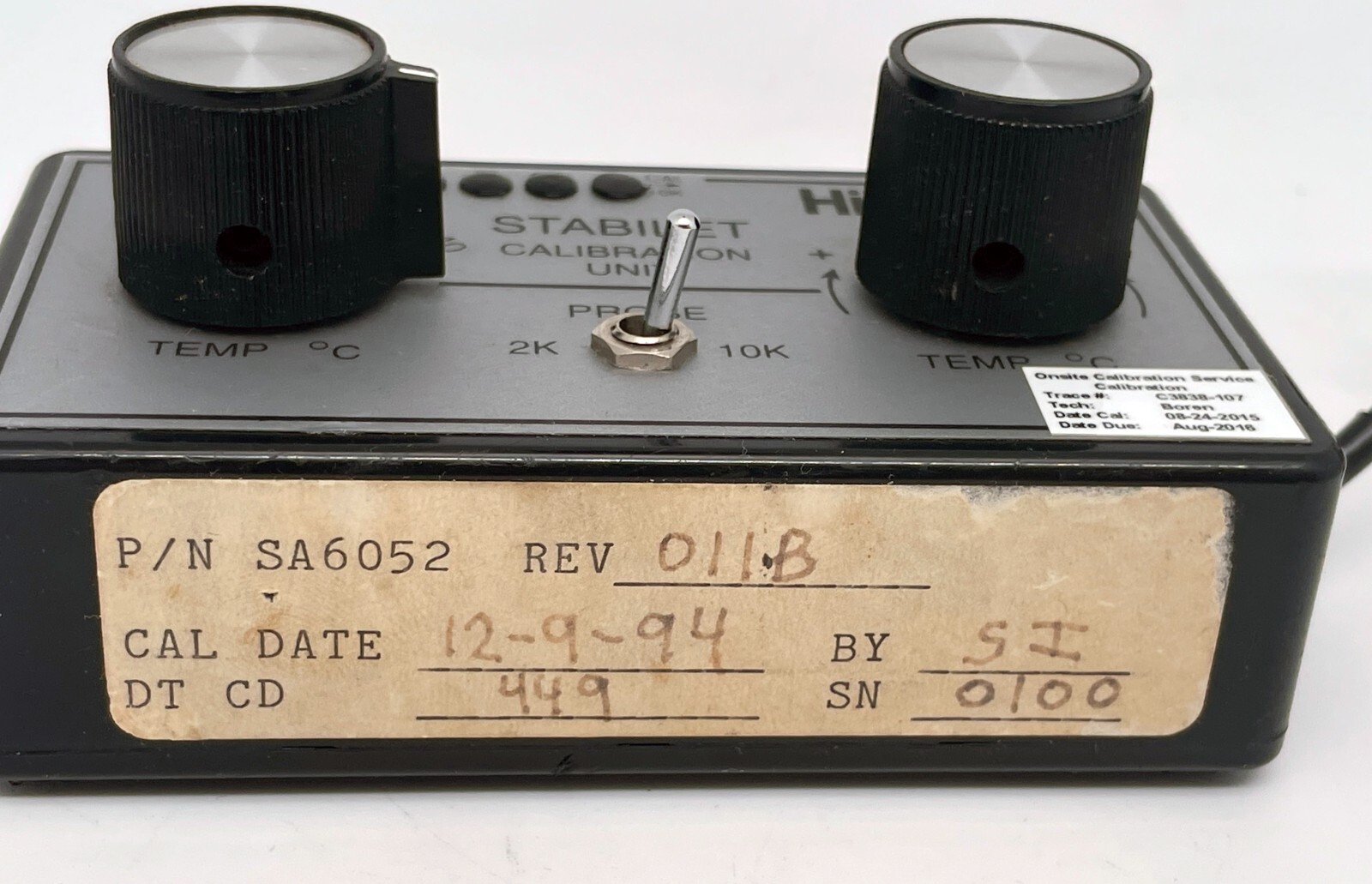 HILL-ROM SA6052 Stabilet Calibration Unit Rev. 011B