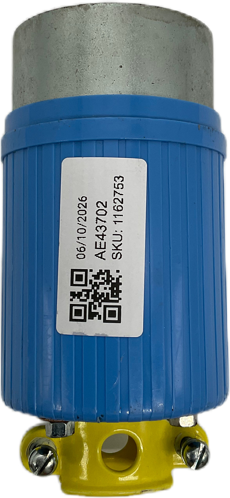 Hubbellock Steel Cover Grounded 60A 600VAC Plug Blue