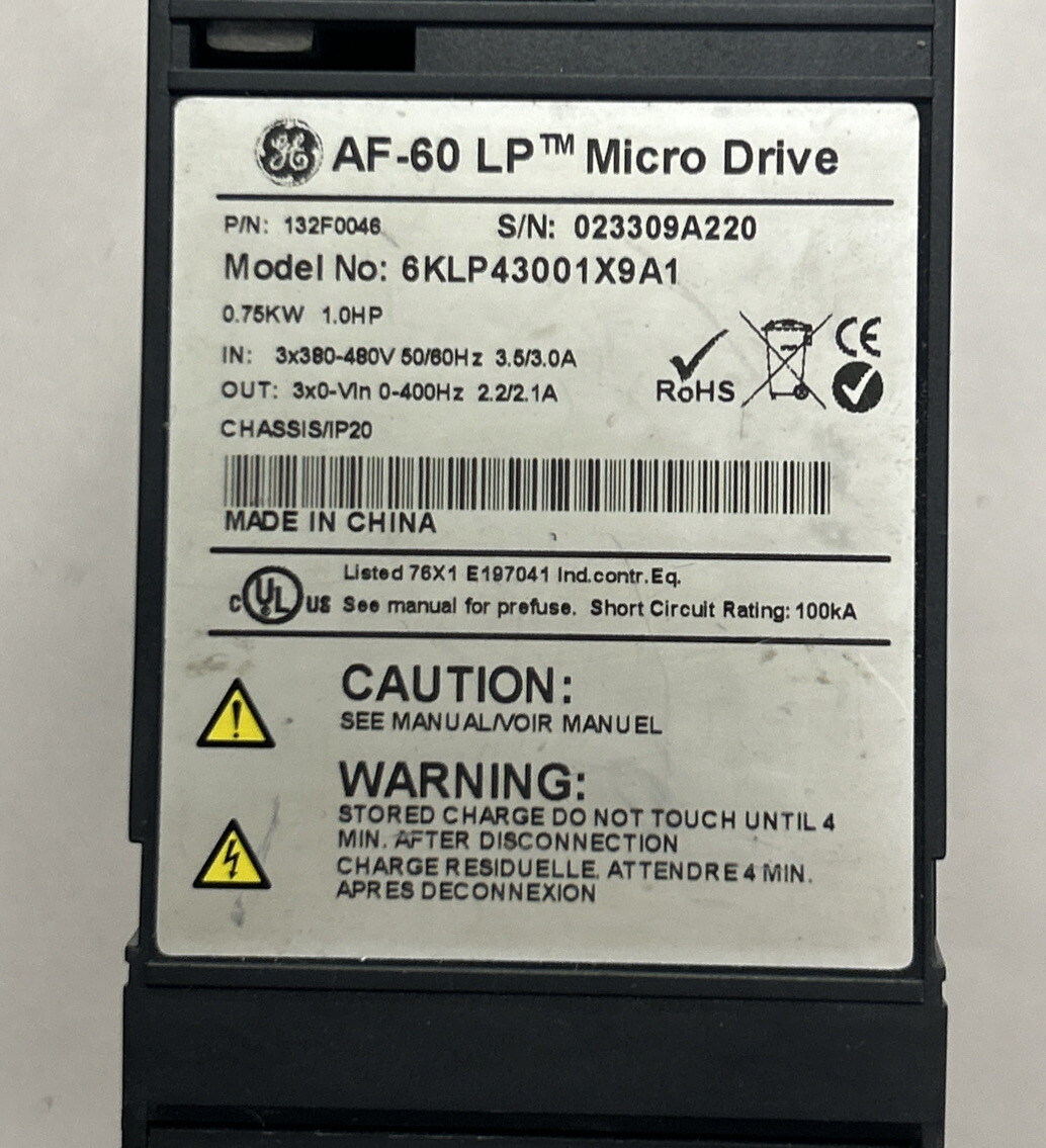 GENERAL ELECTRIC,6KLP43001X9A1,DRIVE 0.75KW 1HP