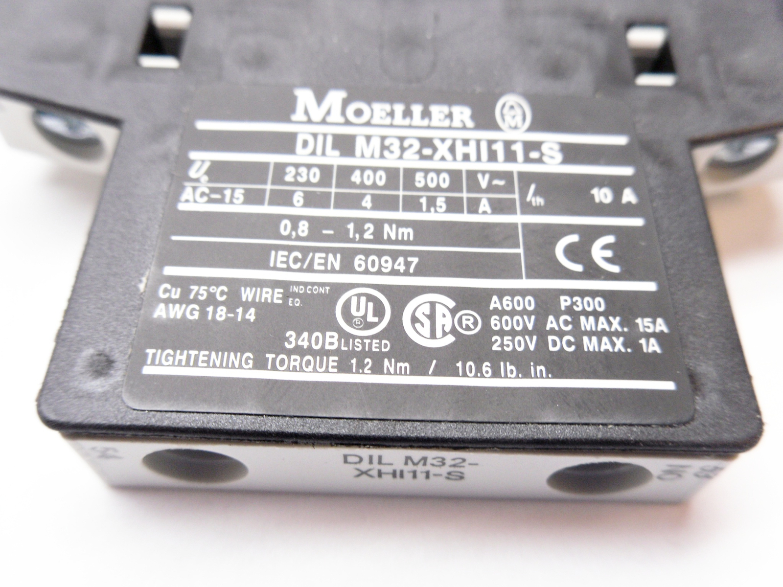 NEW EATON KLOCKNER MOELLER DIL M32-XHI11-S AUXILIARY CONTACT MODULE