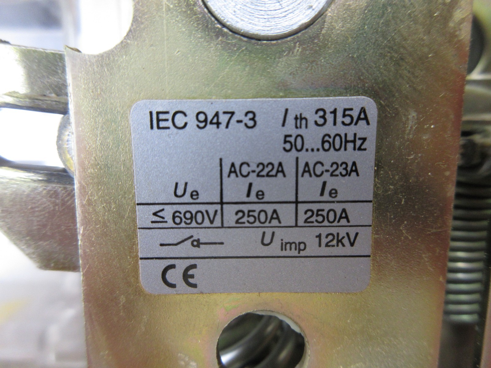 HARDINGE COBRA LC-65 CNC LATHE ABB OETL-NF175 65988 B MAIN POWER ON OFF SWITCH