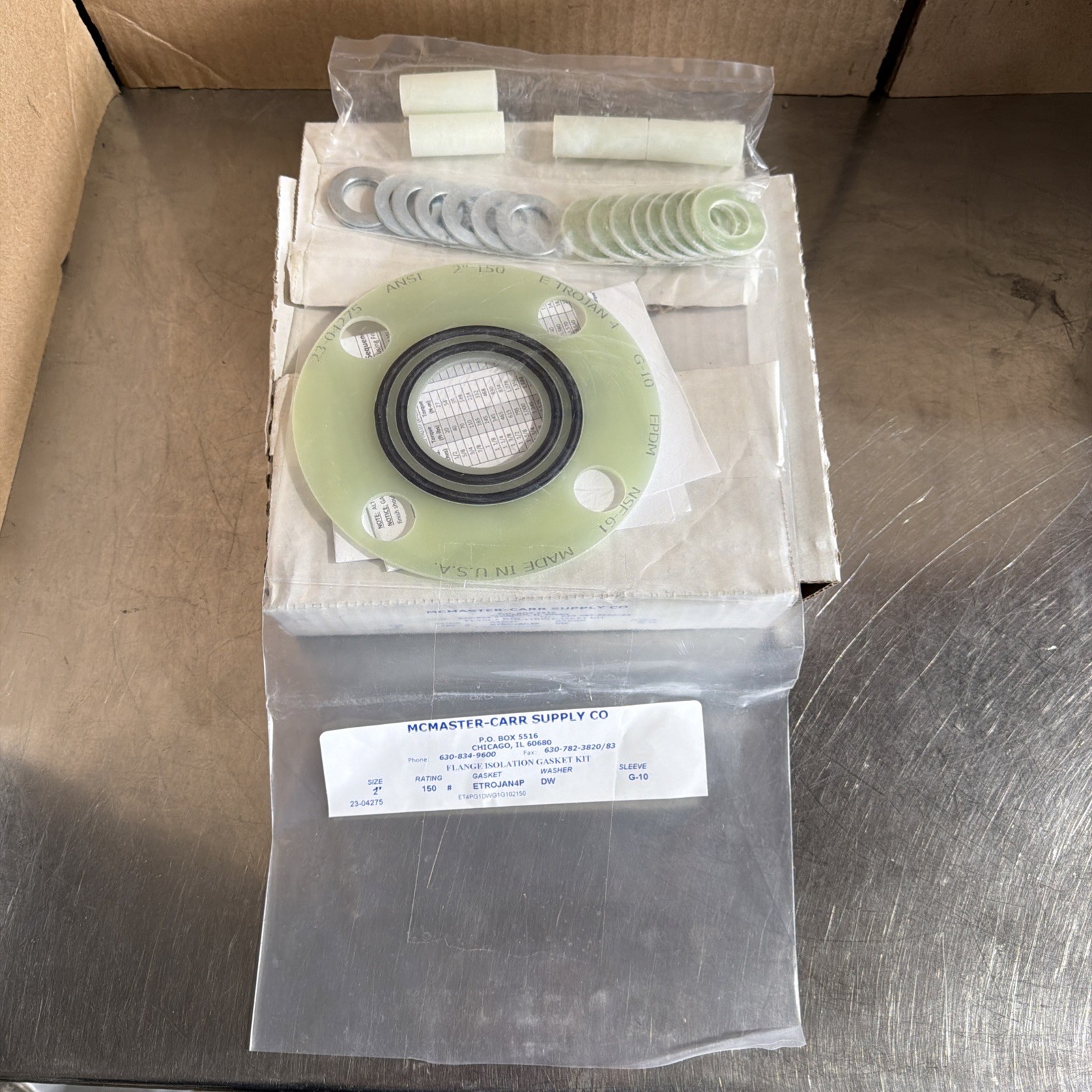 2” Flange Isolation Gasket Kit McMaster Carr 9165K77