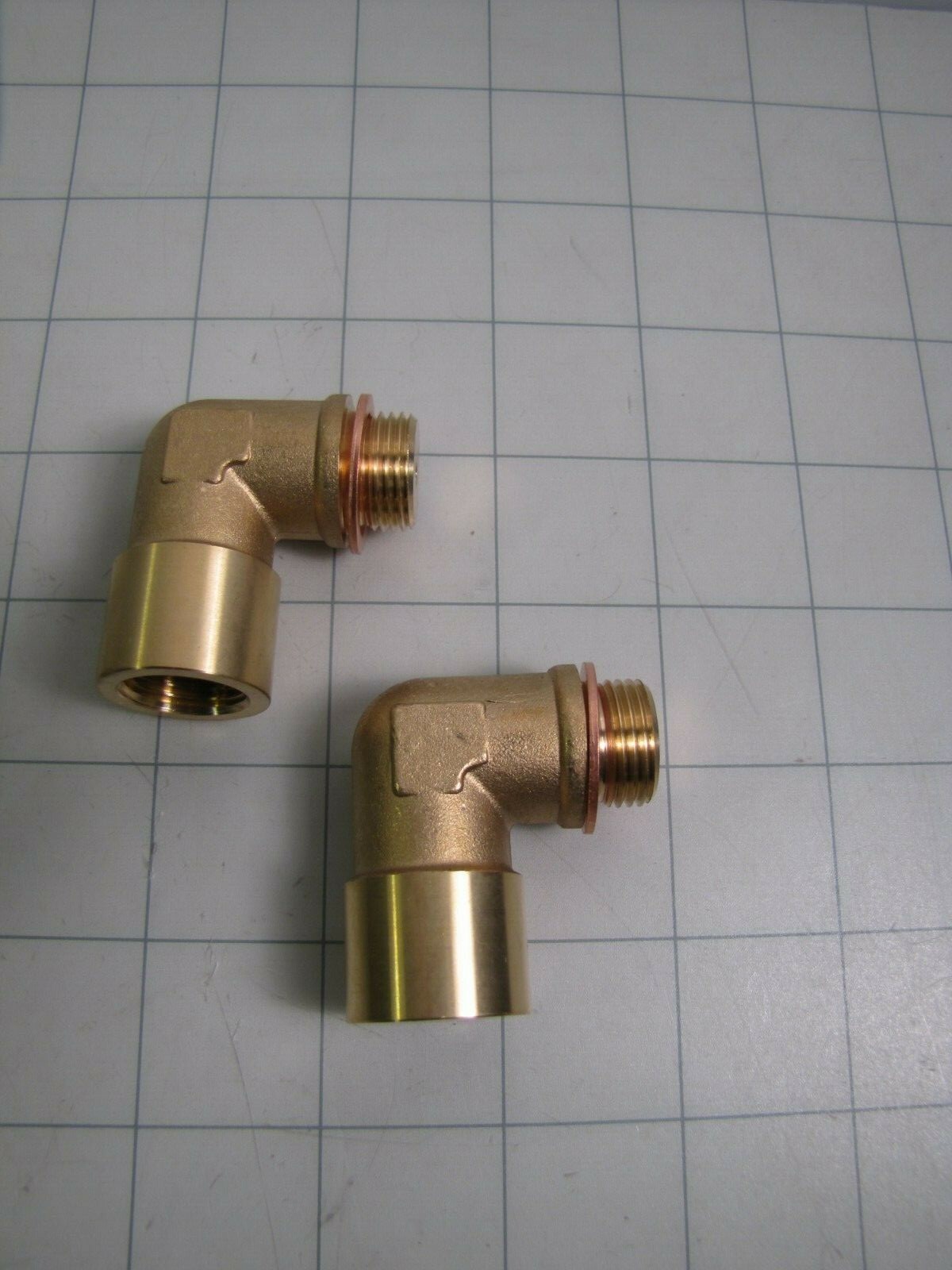 2-pack 90° Brass Flow Control Elbow 1/2″ w/ Copper Crush Washer 104066 NEW