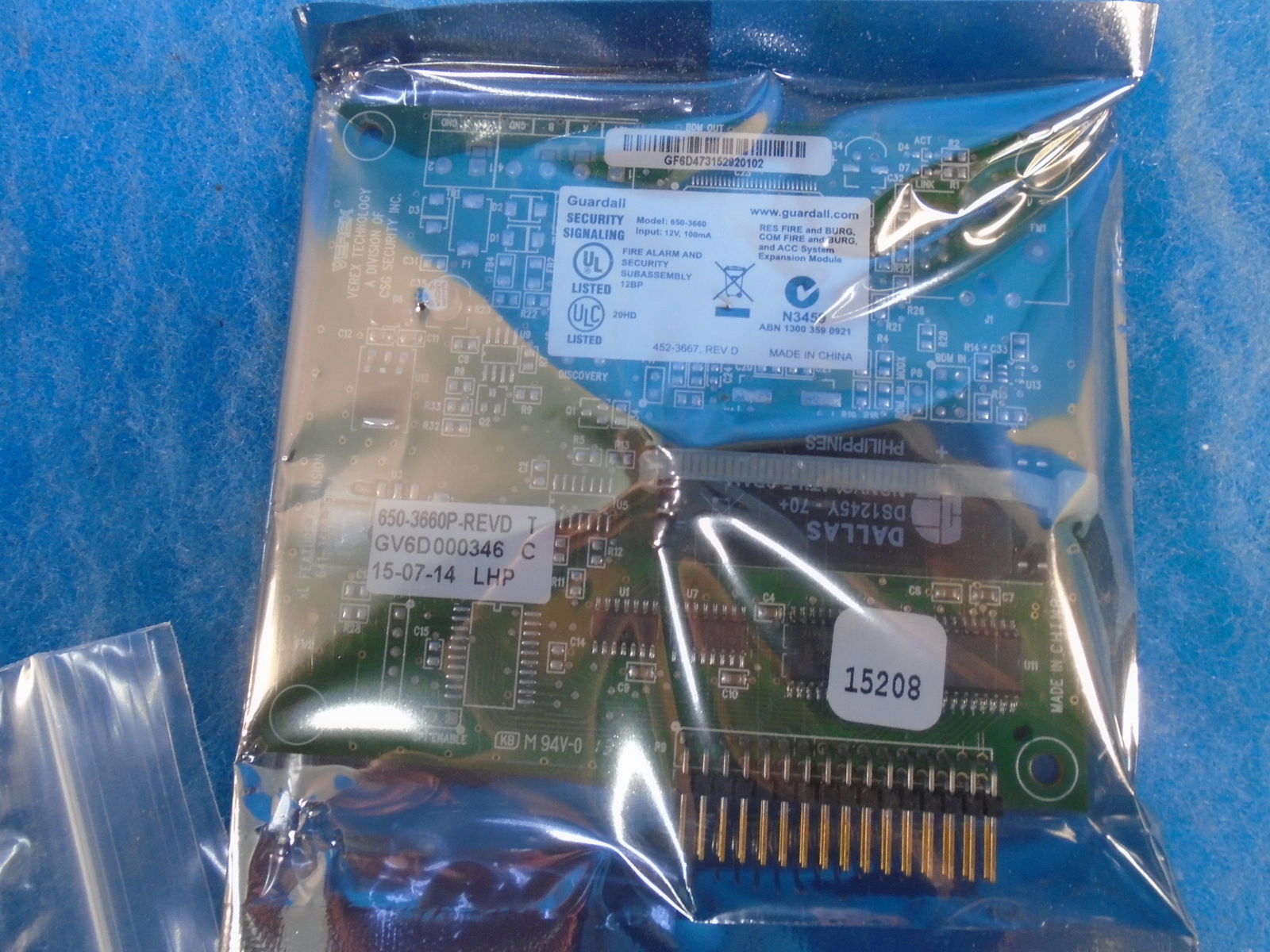 GUARDALL 120-3660E N3459 15208 VEREX FEATURE EXPANSION BOARD 1YR WARRANTY