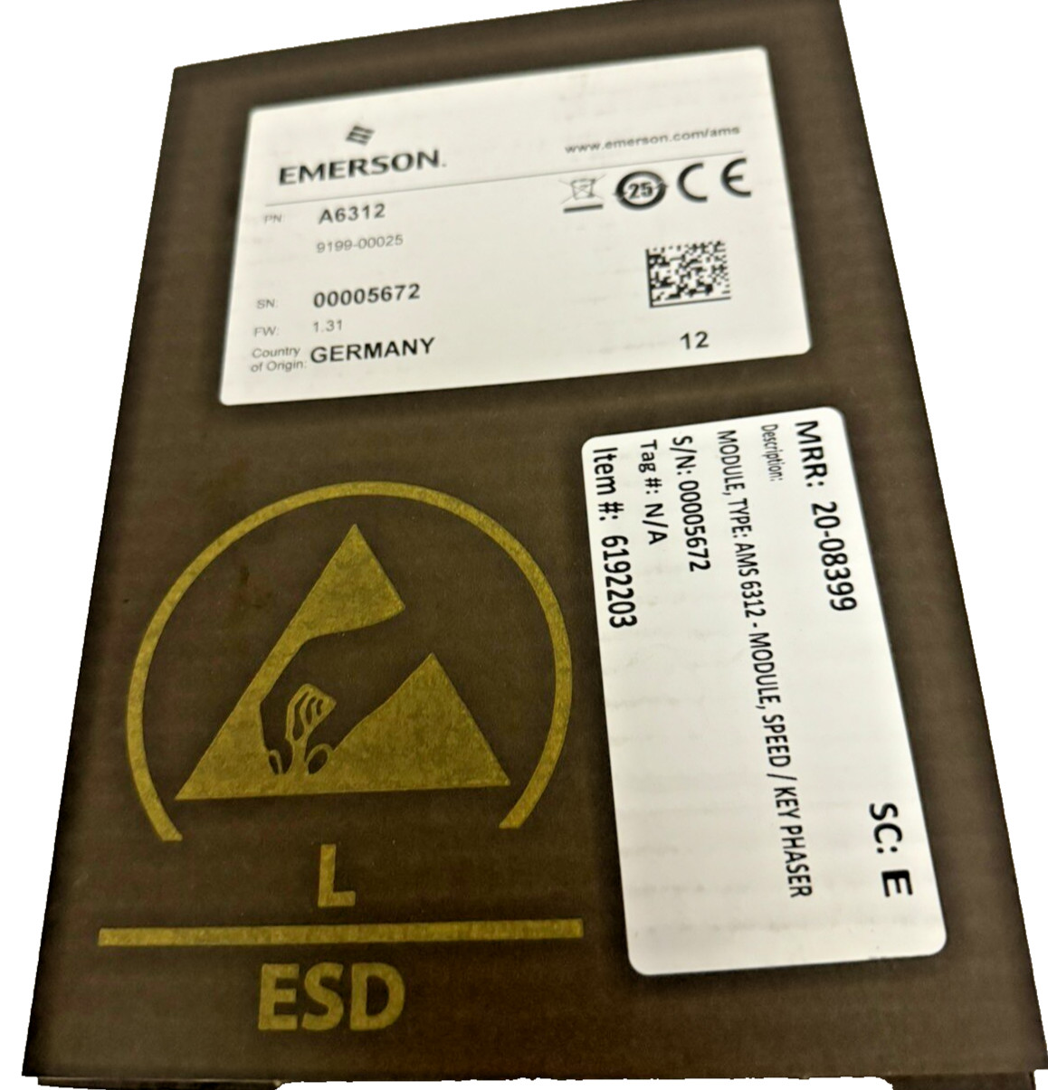 Emerson A6312 Speed and Key Module EPRO New Sealed with Software USA Shipped