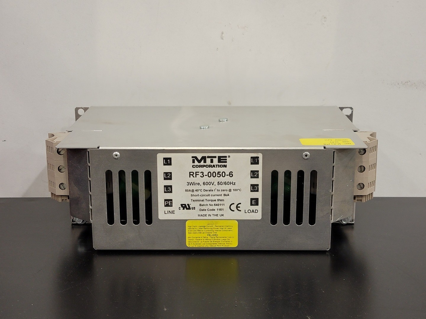 MTE CORPORATION RF3-0050-6 EMI/RFI Filter – Miscellaneous Electrical