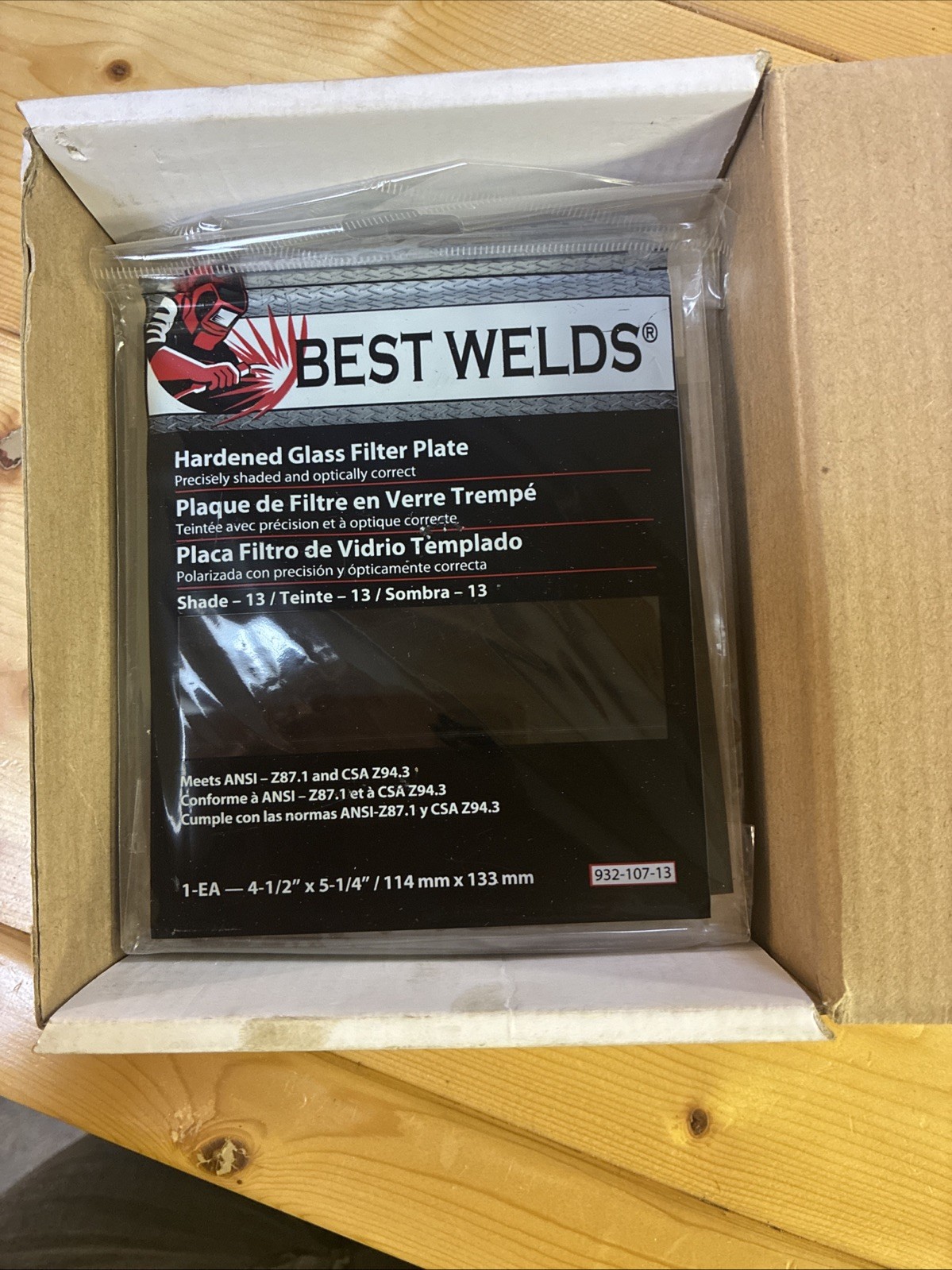LOT OF 6 Best Welds 932-107-13 4-1/2″ x 5-1/4″ Glass Filter Plate Shade 13