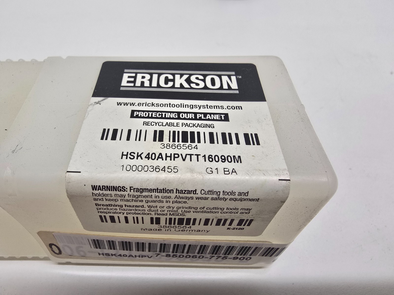 NEW OLD STOCK! ERICKSON HYDRAULIC CHUCK HSK40AHPVTT16090M
