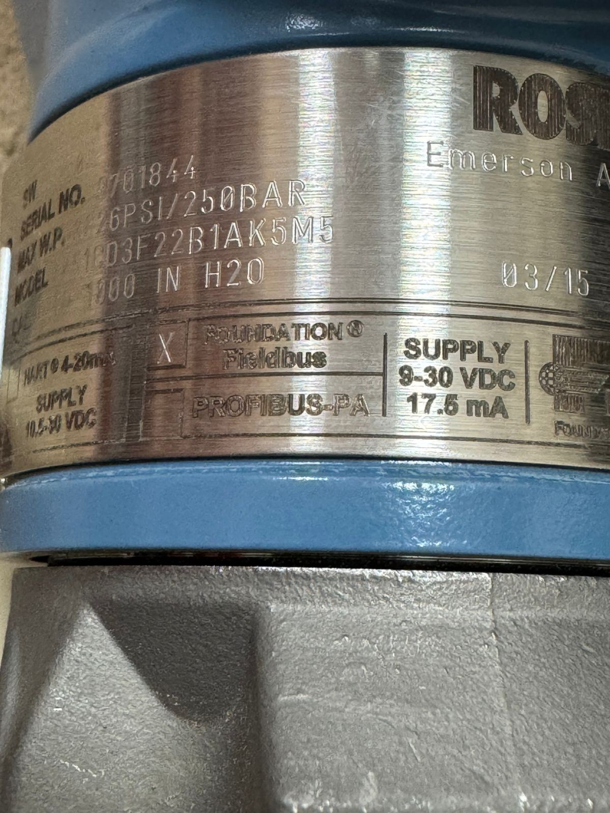Rosemount / Pressure Transmitter / 3051CD3F22B1AK5M5 / 3626PSI-250BAR