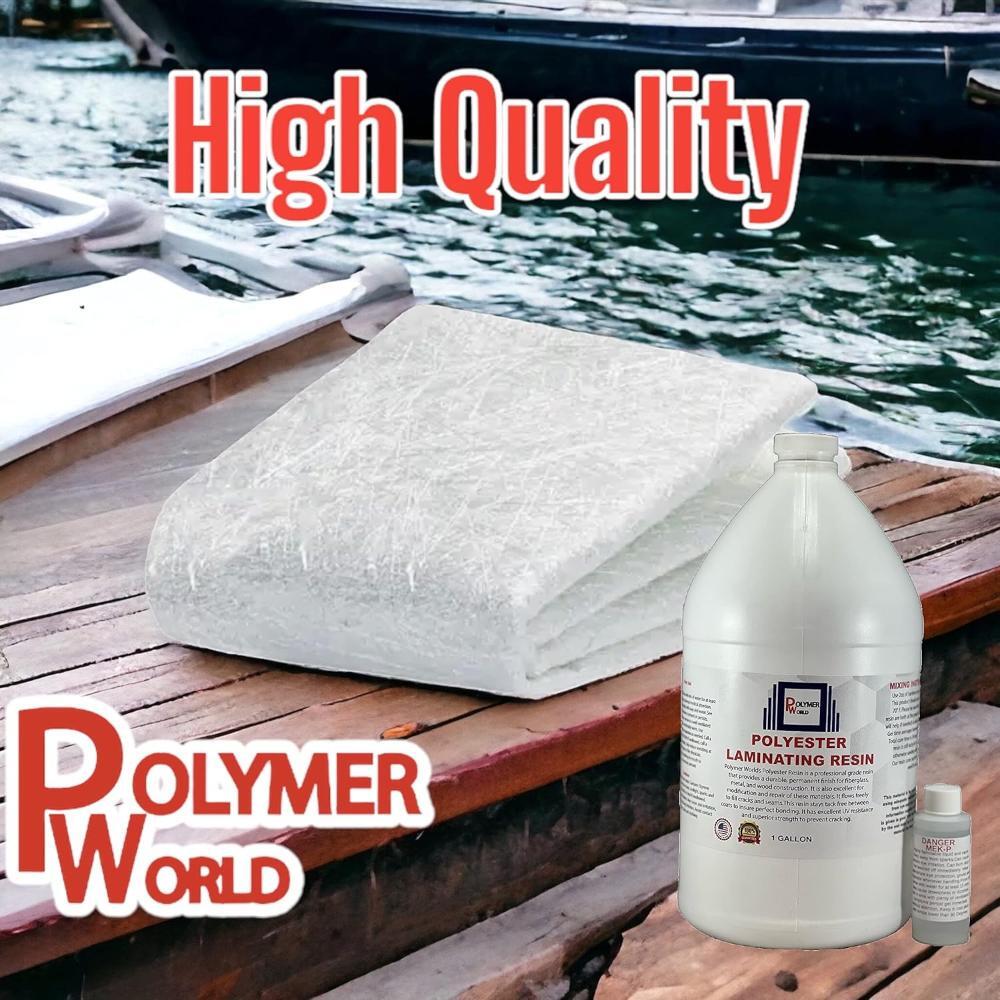 1 Gal Polyester Resin with Rolled .75x50x5 Yard Chopped Strand Mat with MEKP