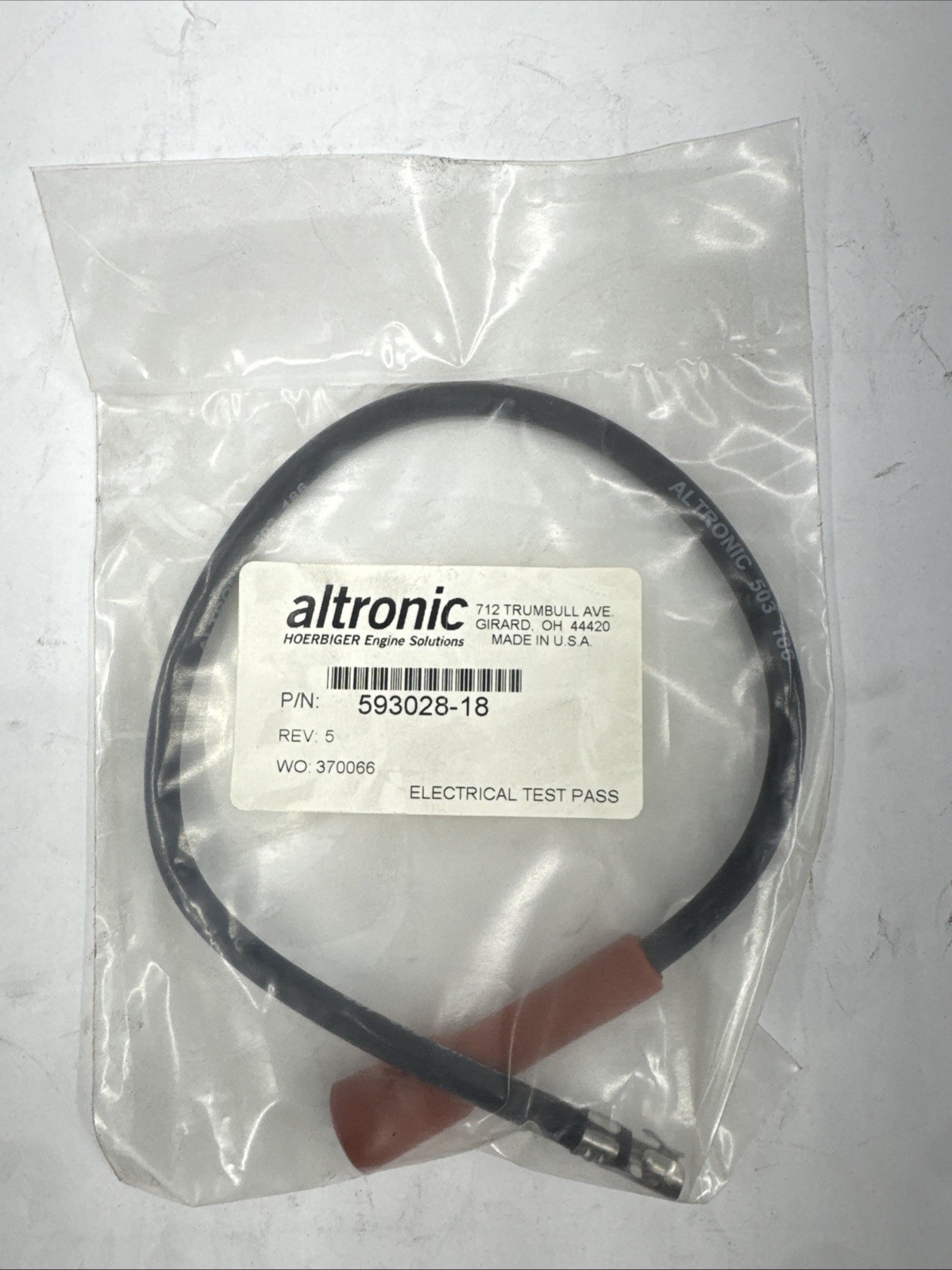 Altronic 593028-18 Spark Plug Lead Shielded Coil Silicone Boot 18in Gas Engine