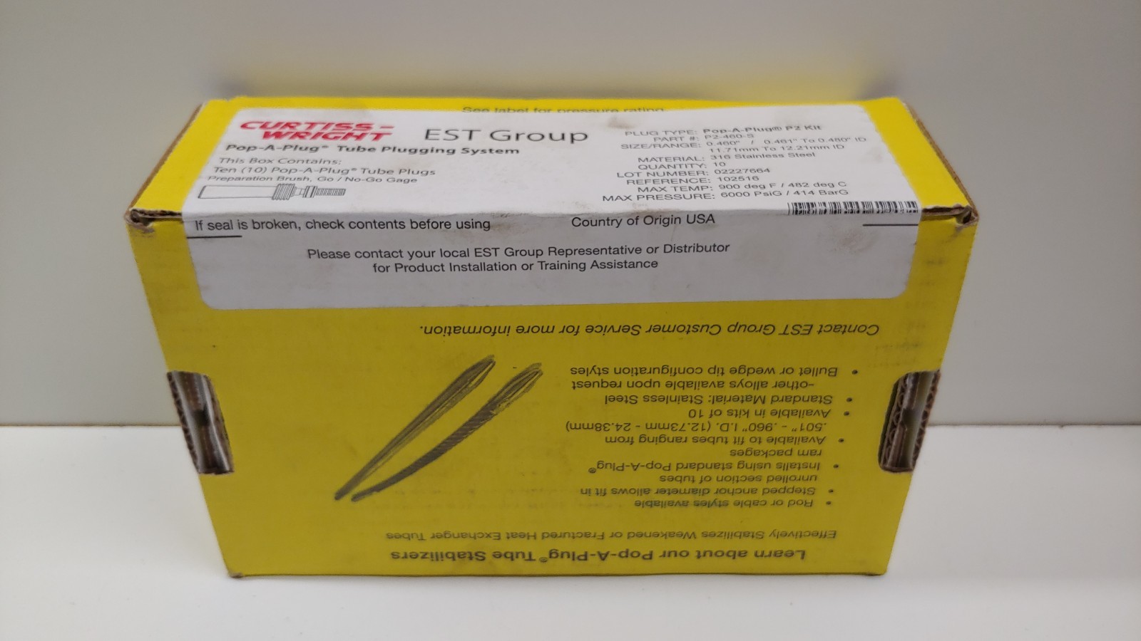 SEALED NEW IN BOX! CURTIS WRIGHT (10) POP-A-PLUG P2 KIT TUBE PLUGS P2-460-S