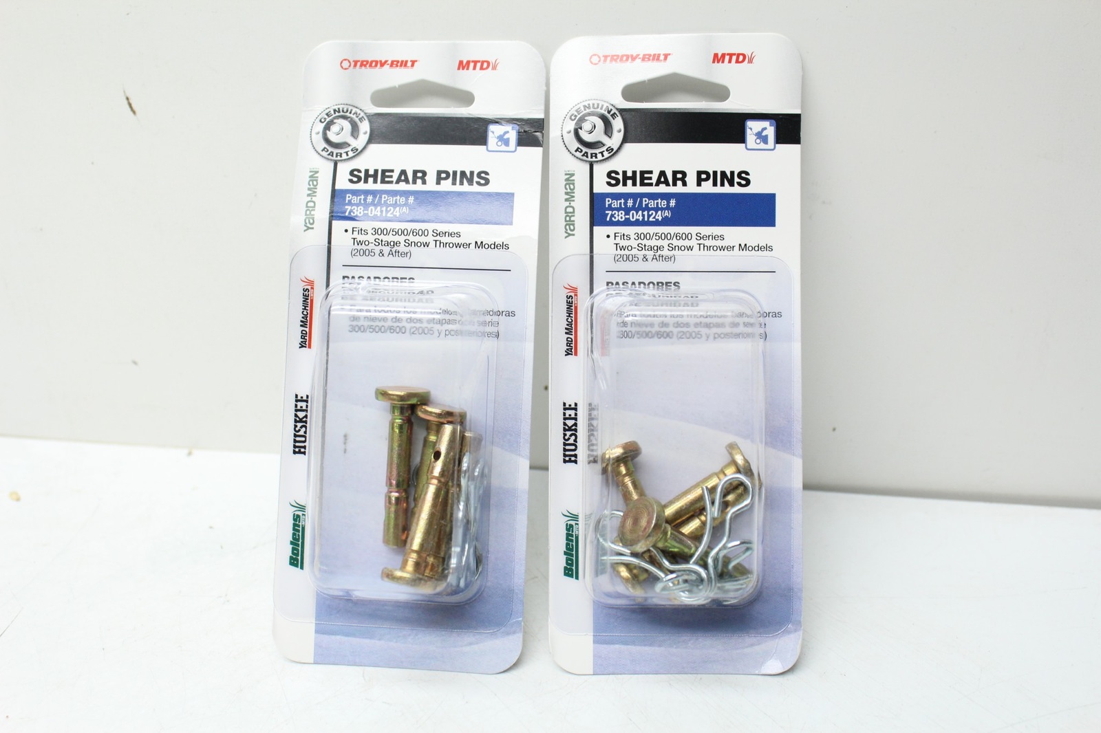 Genuine Parts 738-04124 Snow Thrower Shear Pins Lot of 4