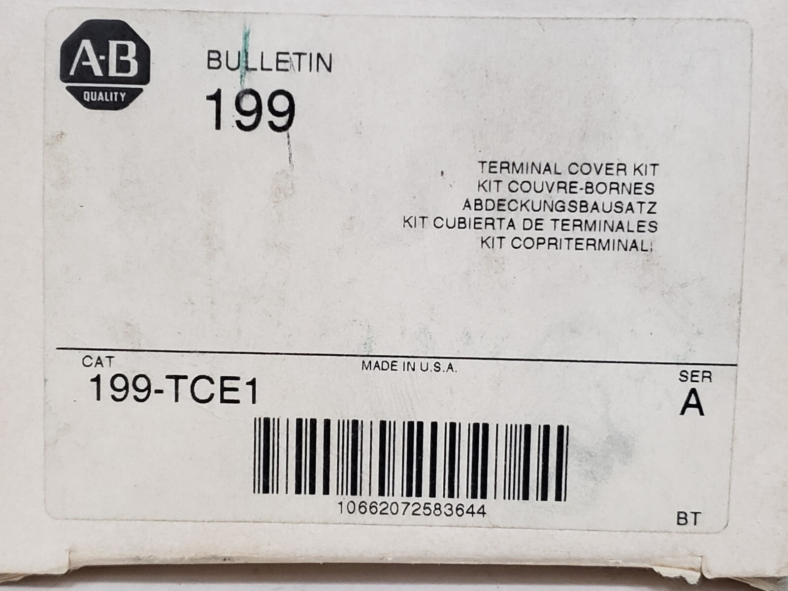 ALLEN BRADLEY 199-TCE1 TERMINAL COVER KIT SERIES A NIB