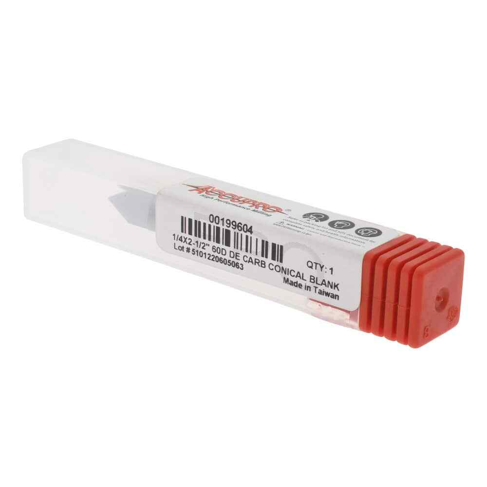 Accupro 199604 1/4″ 60deg Conical Point Split End Carbide Blank, 3/8″ Split