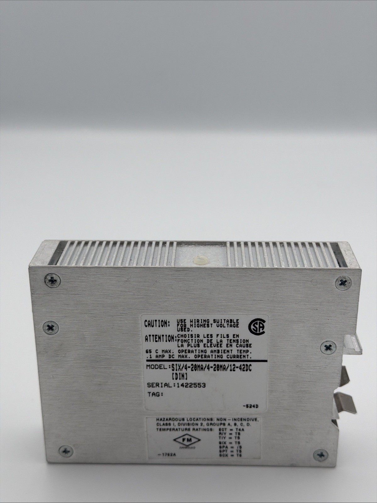 MOORE INDUSTRIES SIX/4-20MA/4-20MA/12-42DC(DIN) SIGNAL ISOLATOR