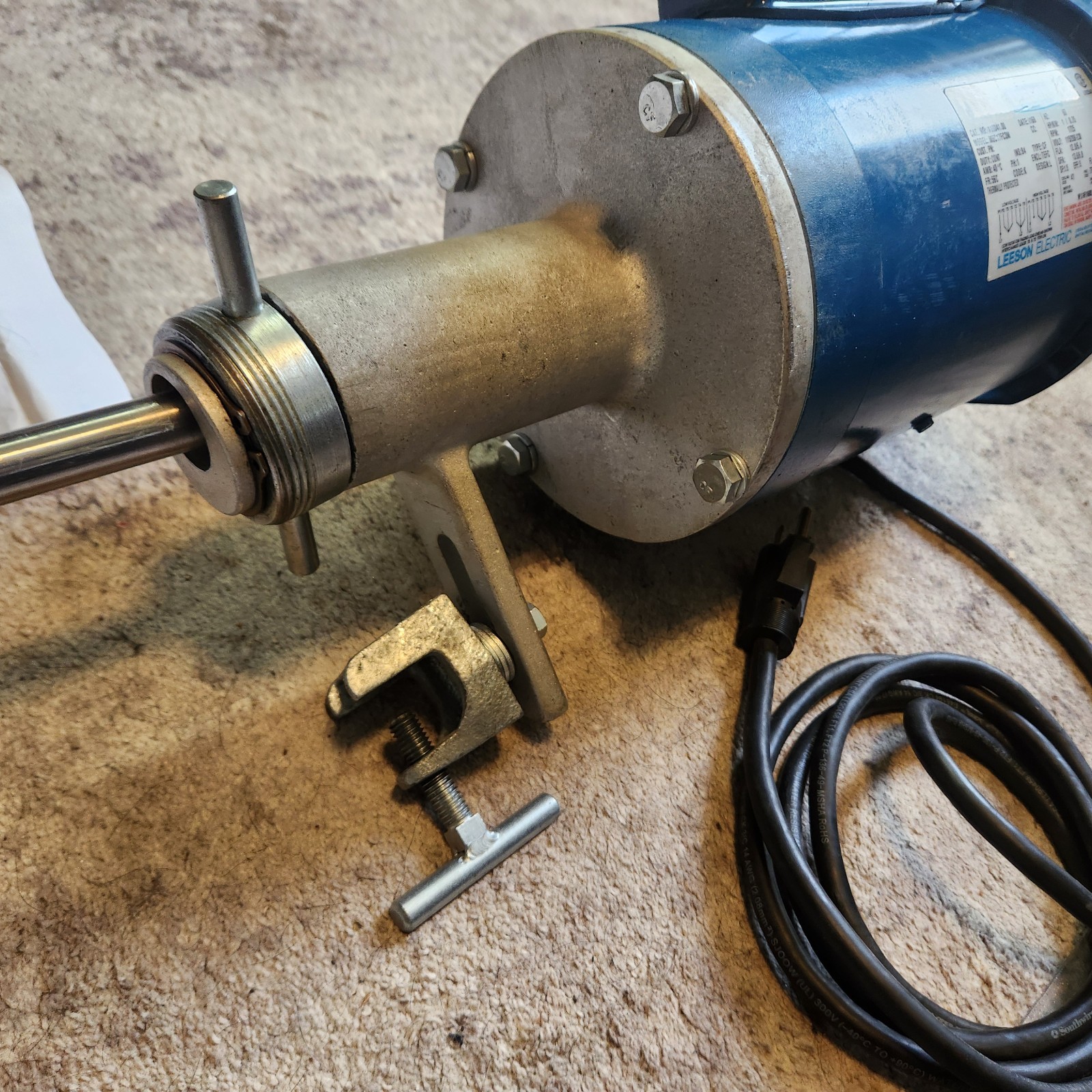 Grovhac 1HP Electric 55 Gallon Drum Mixer Agitator C-Clamp Mount Leeson Portable