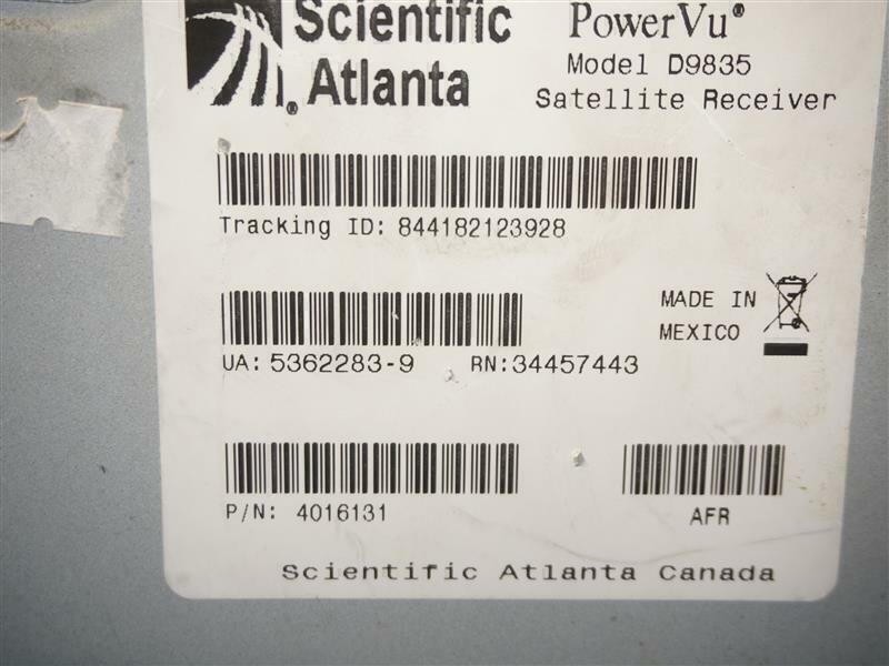 Scientific Atlanta D9835 Power Vu Satelite Receiver