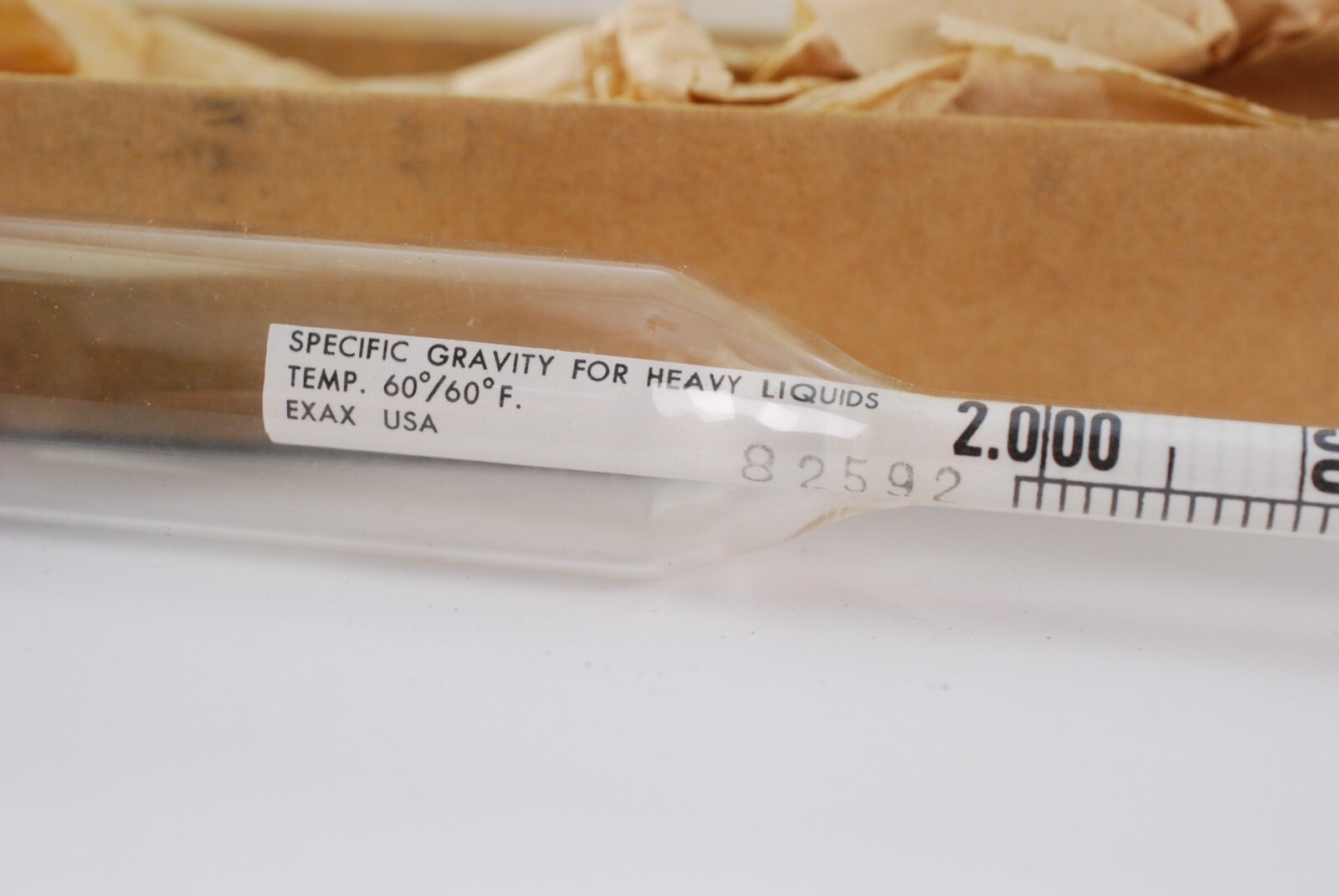 KIMBLE GLASS COMPANY 31288 SP. GR. HYDROMETER (HEAVY LIQUID) 1.800-1.2000