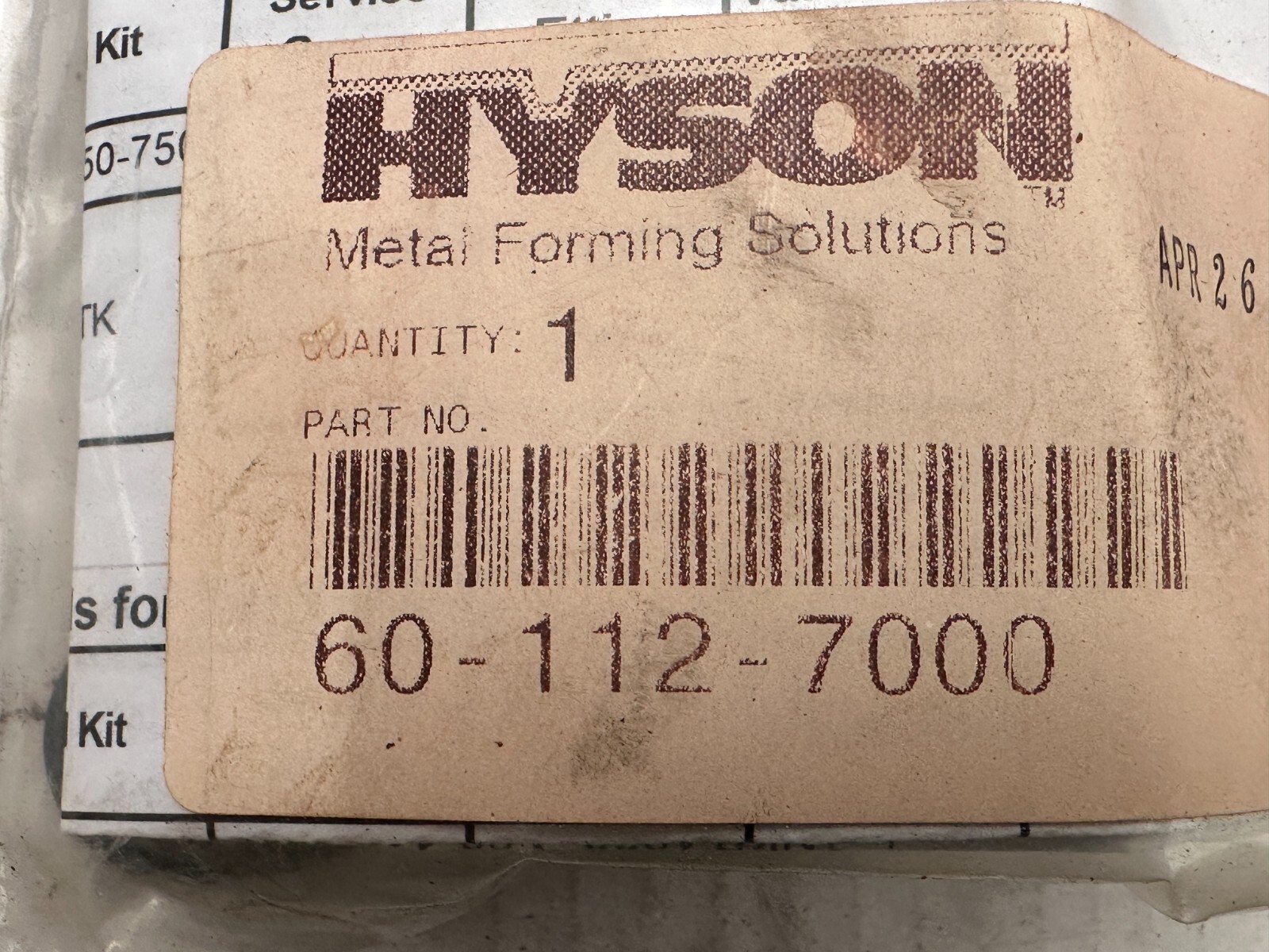 Hyson Metal Forming Solutions 60-112-7000 Seal Kit for TNKS1000 Gas Spring