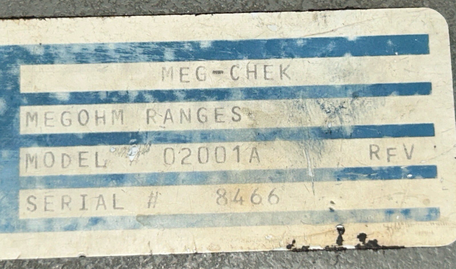 Associated Research Model 2001 Meg-Chek Megohmmeter Insulation Testing