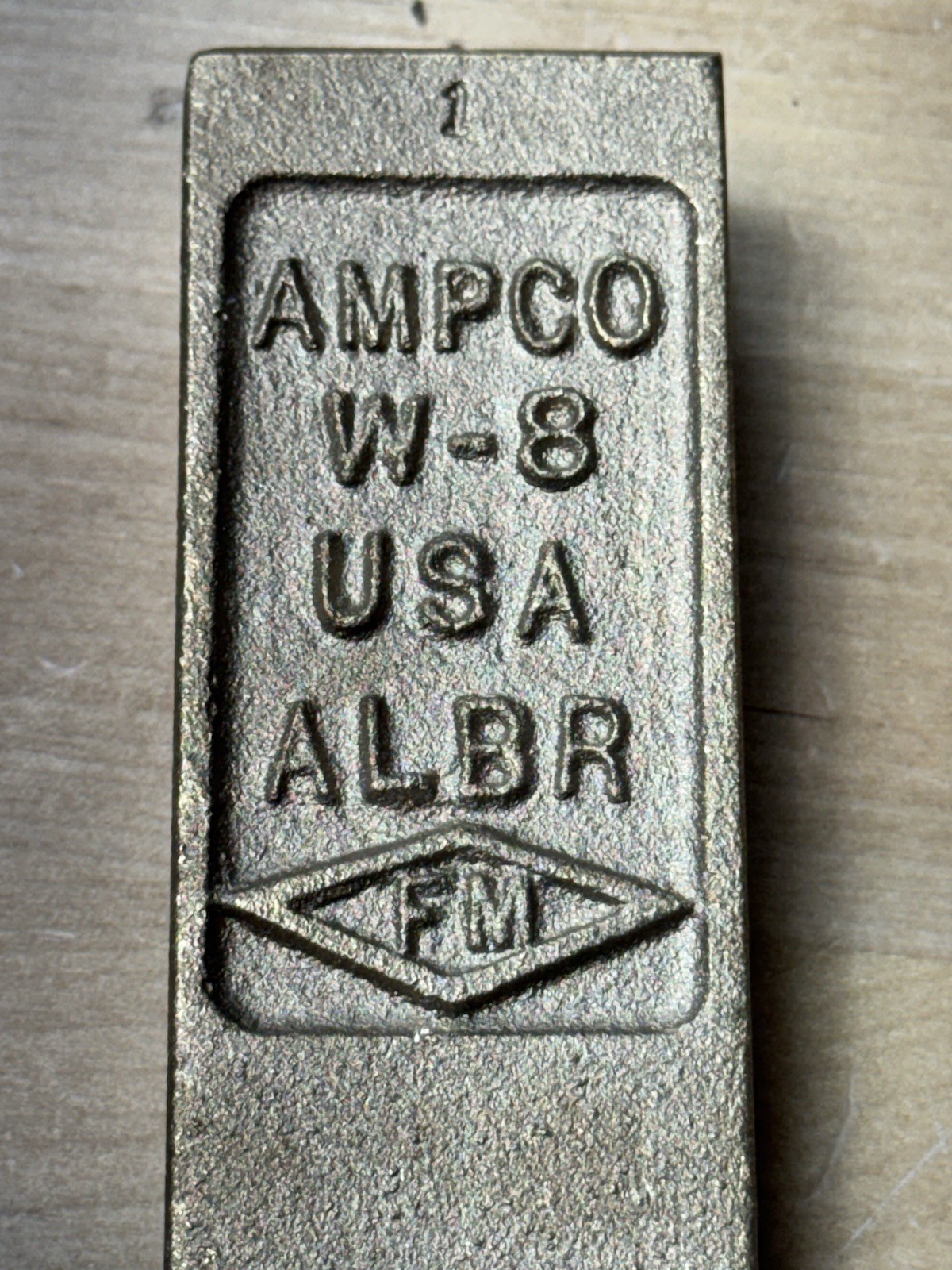 AMPCO Flange Wedge 8″ L 1.5″ W 1″ Max Ht Non-Sparking Aluminum Bronze Corros-Res