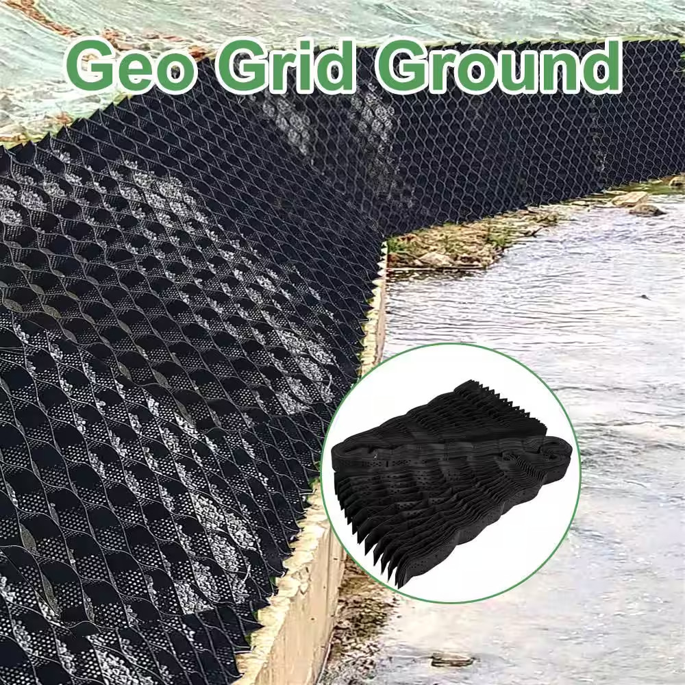 10 Ft. X 16.5 Ft. X 6 In. Plastic Ground Geo Grid Ground Pavers Geocell Sand and