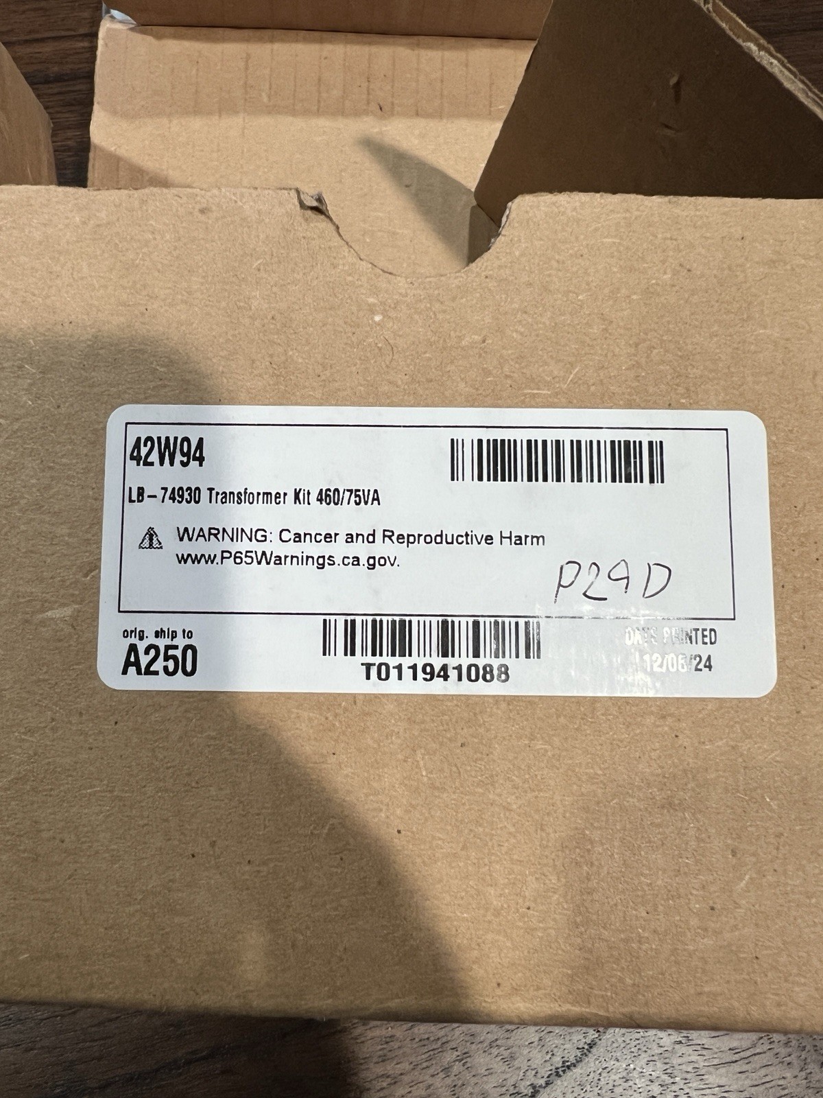 ARMSTRONG 42W94 LB-74930 Transformer Kit 460/75va