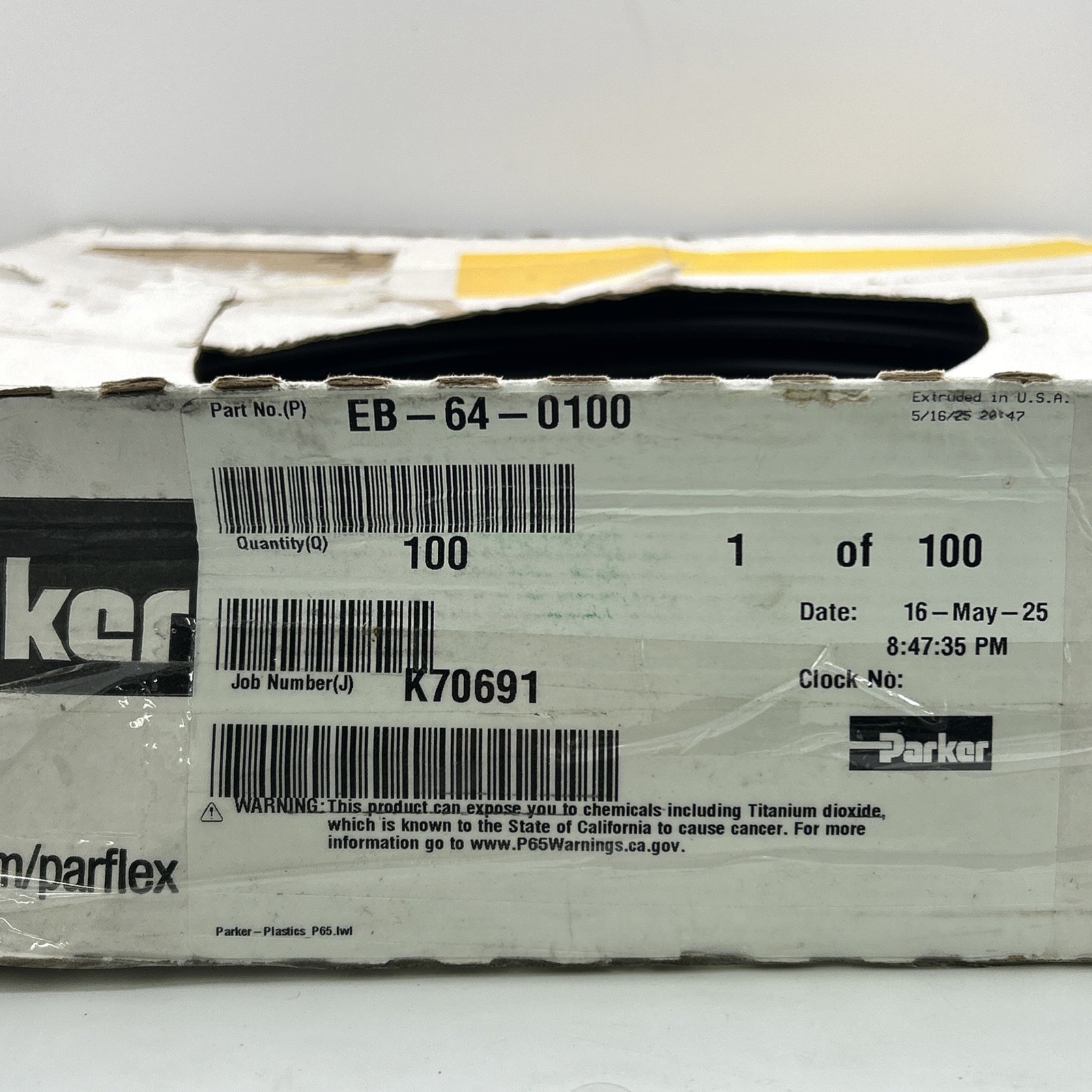 Parker EB-64-0100 100′ Polyethylene Tubing EB640100
