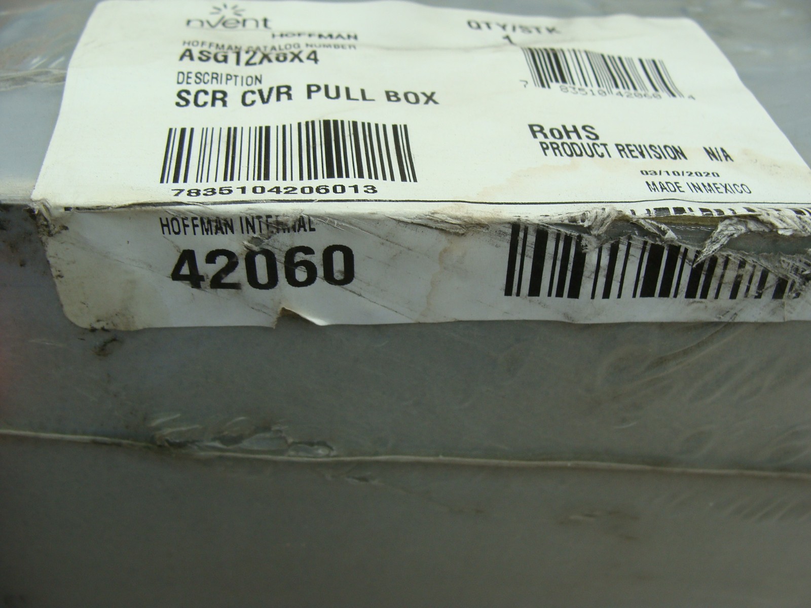 NVENT HOFFMAN SCR CVR PULL BOX ASG12X8X4 12″ X 8″ X 4″ GALVANIZED FACTORY SEALED