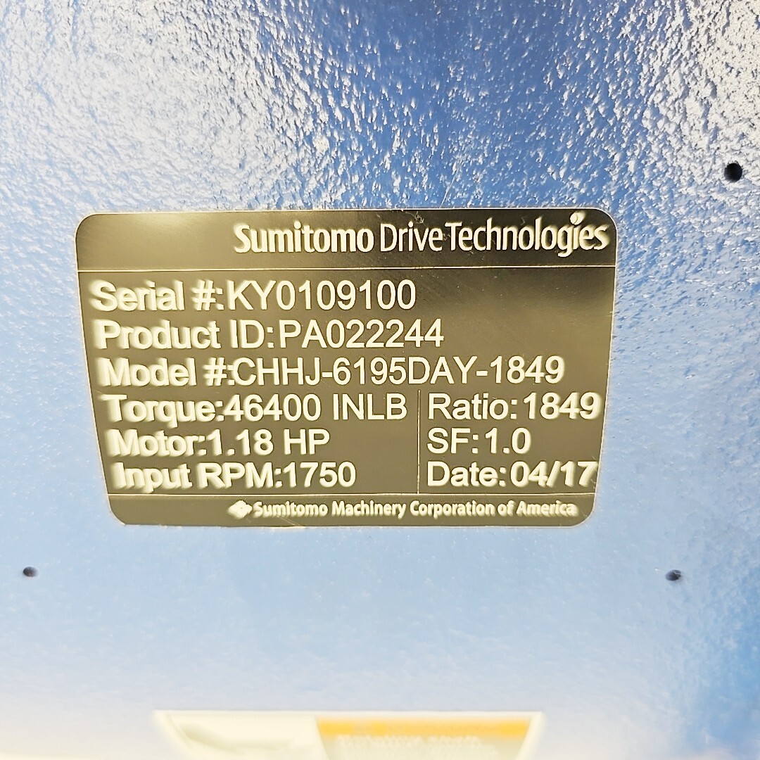 Sumitomo CHHJ-6195DAY-1849 Cyclo 6000 Gear Drive 1750 RPM 1849:1 Ratio