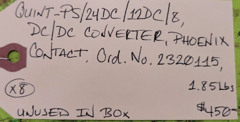 🟠 PHOENIX QUINT-PS/24DC/12DC/8 CONVERTER PESSCO IS OFFERING 1 V012924-5-12 🗽