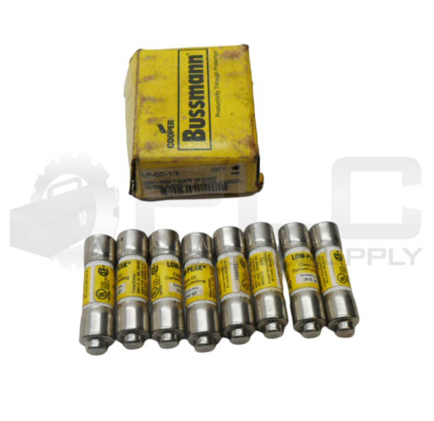 NEW BOX OF 8 BUSSMANN LP-CC-1/2 LOW PEAK FUSE 1/2A 600VAC *READ*