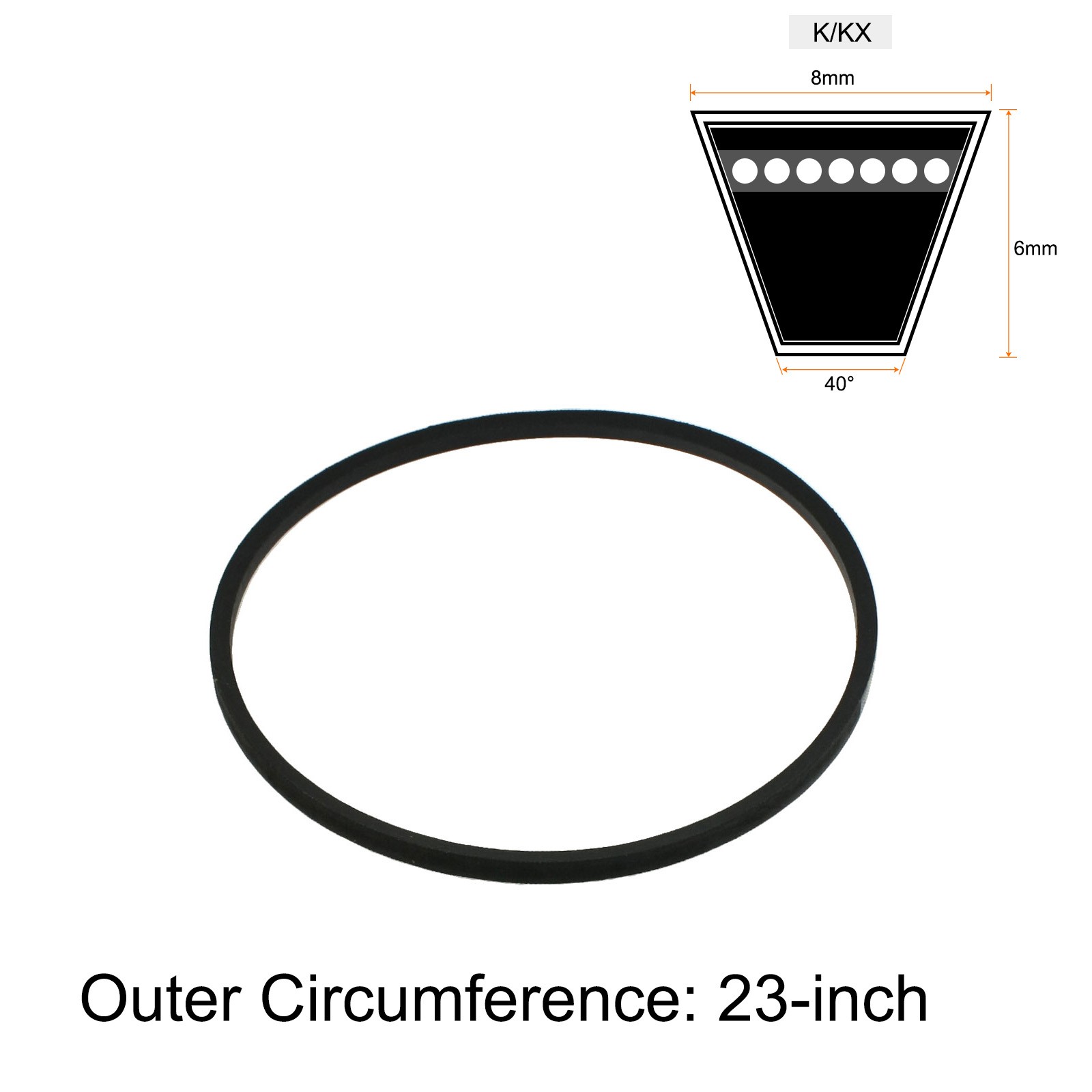 Industry Lawn Mower 5/16″ x 23″ Black Rubber K Type Vee V Belt