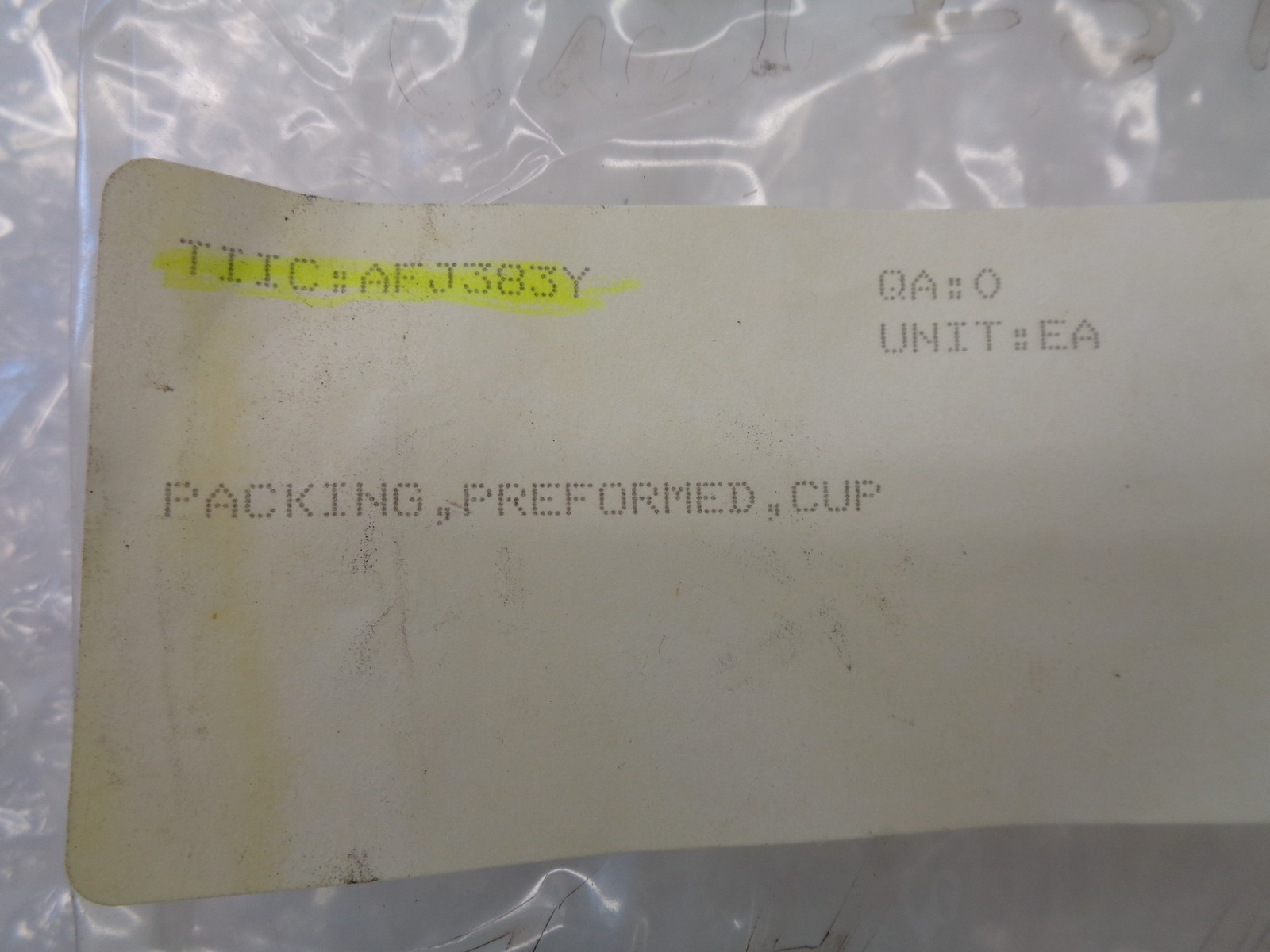 INDUSTRIAL SPARE AFJ383Y PACKING CUP LOT OF 2 NSNP