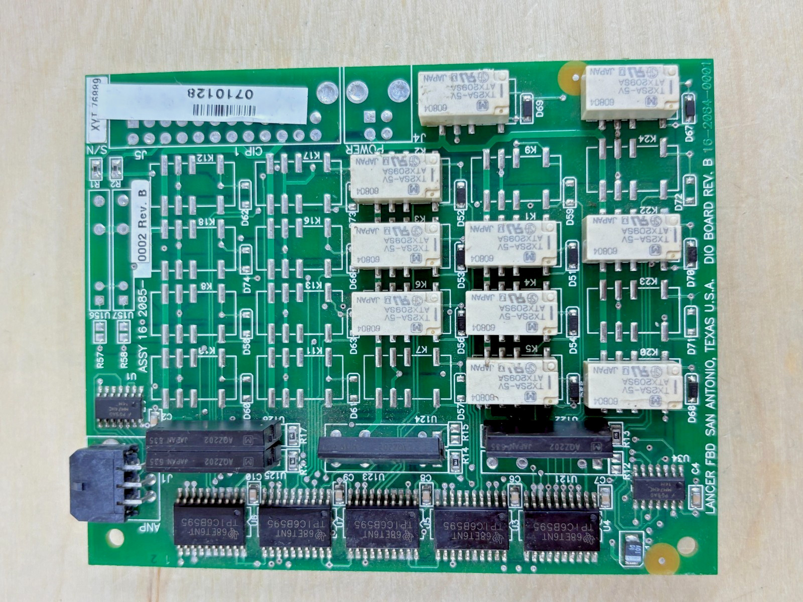 Lancer FBD 16-2085-0002 Rev B DIO Board, 16-2084-001