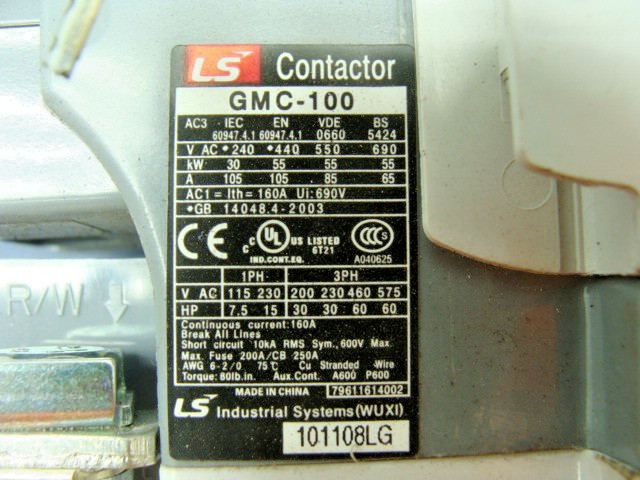 LS GMC-100 MAGNETIC CONTACTOR 3 POLE