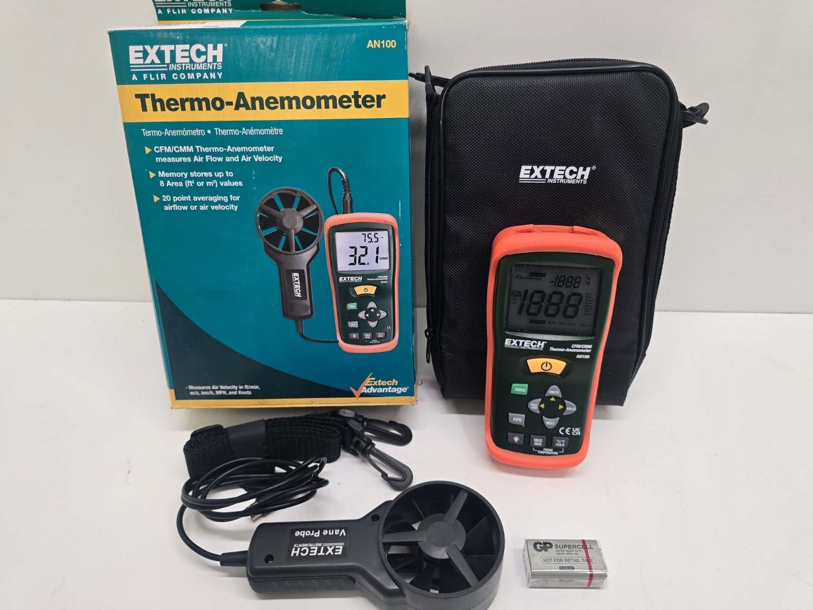 NEW IN BOX! EXTECH THERMO-ANEMOMETER AN100