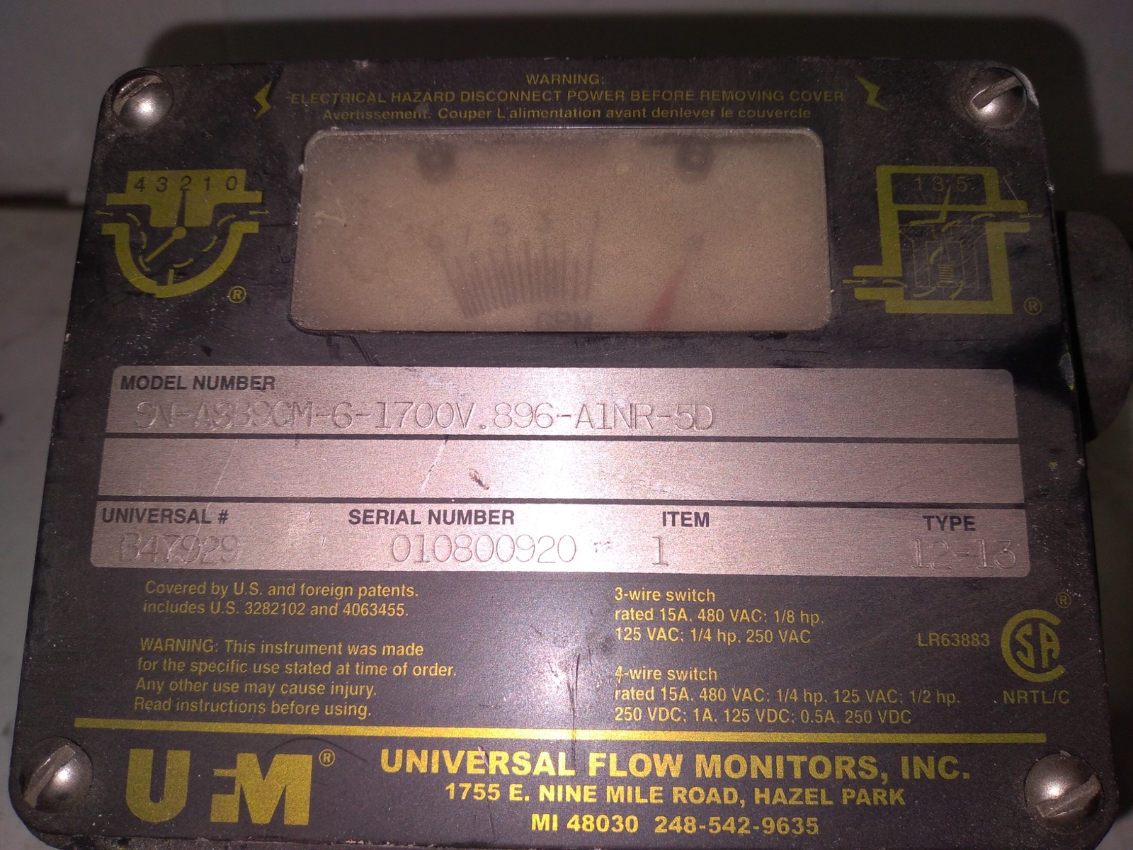 UFM SN-ASB9GM-6-1700V.896-A1NR-5D
