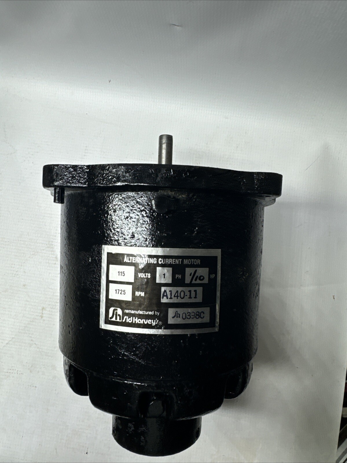 NEW SID HARVEY’S A140-11R 1/10HP 120V 1725RPM ROT.CCW TWO HOLE FLANGE MOTOR