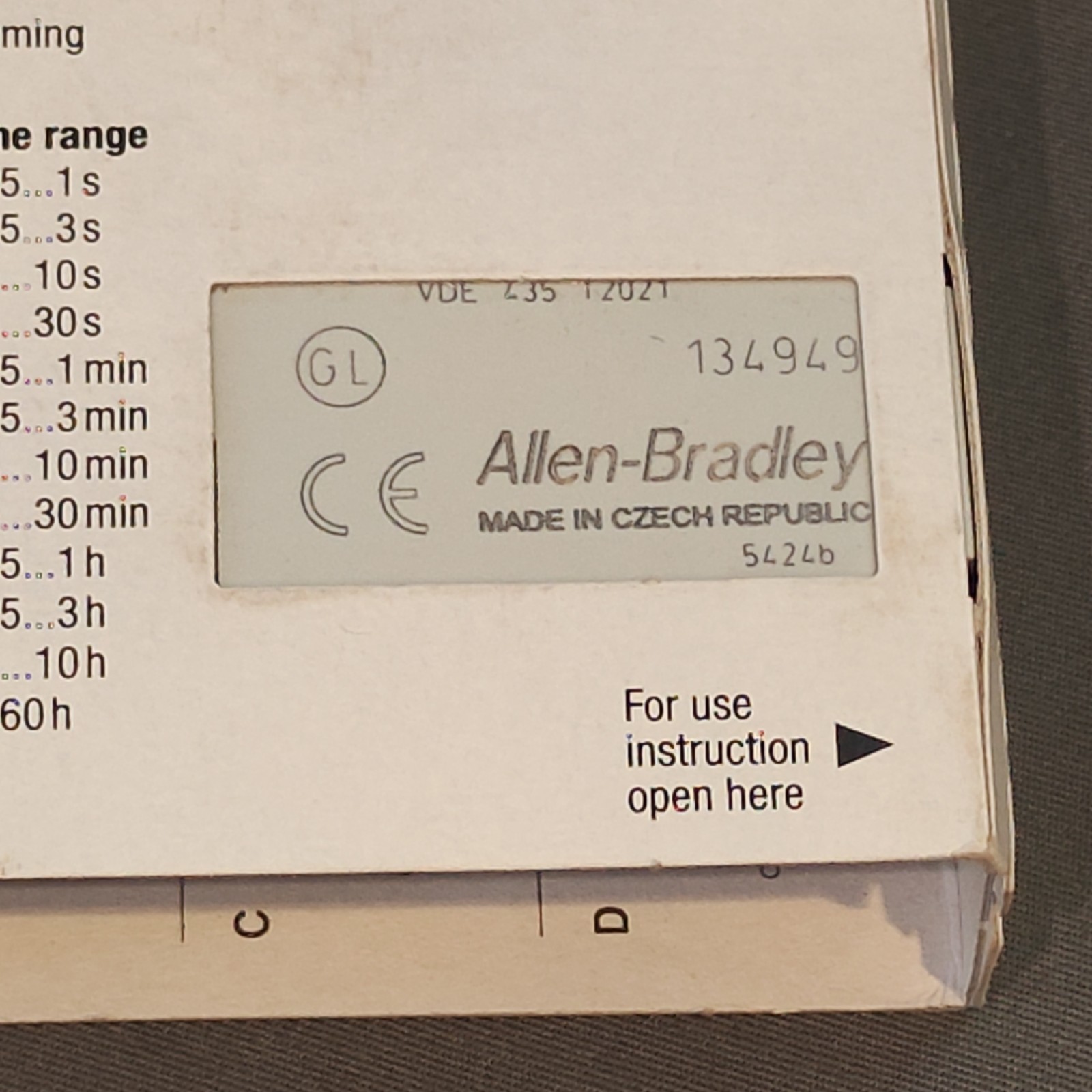 New Allen Bradley 24-48V .05S-60H Timing Relay 700-FSM4UU23