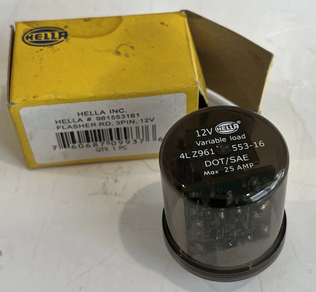 HELLA 961553161 Flasher 12V 3 Pin Rnd, Multi