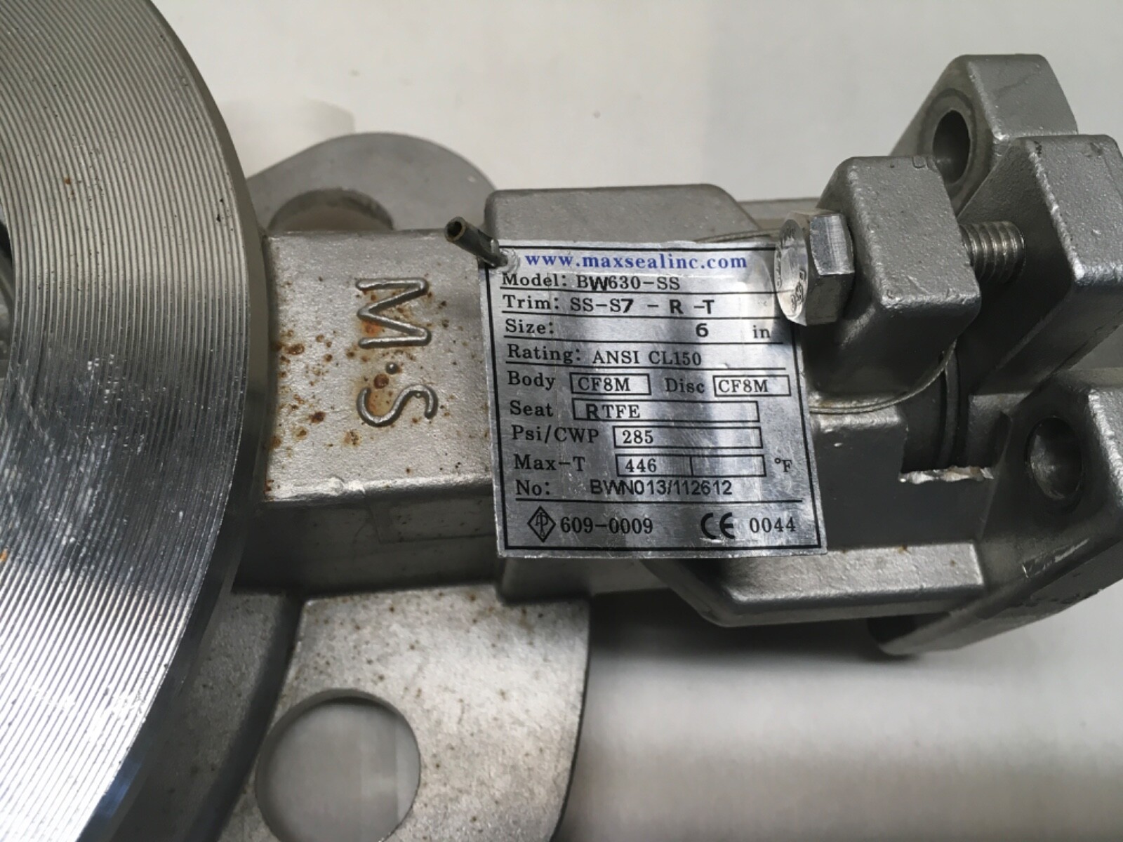 Max-Seal BW630-SS Valve (KB)