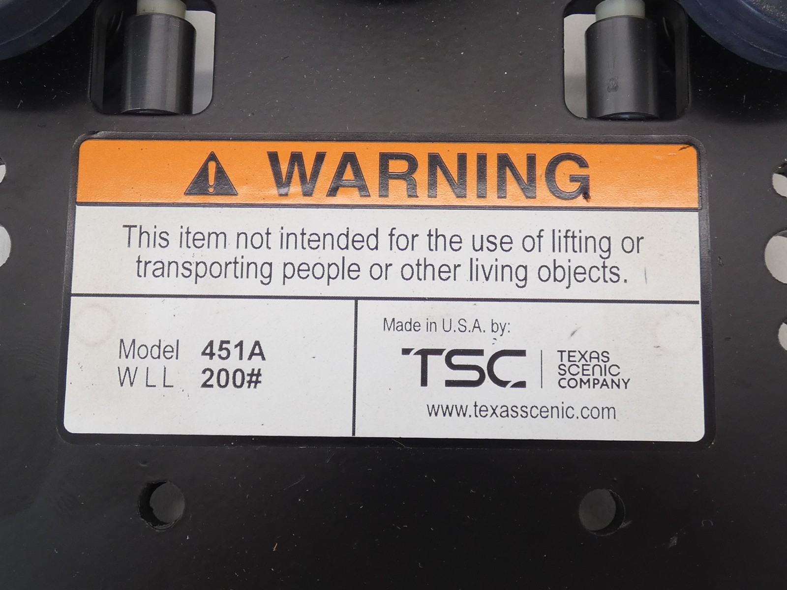 TSC 415A Carrier Black Aluminum Track Hardware WLL 200 – NEW Surplus!