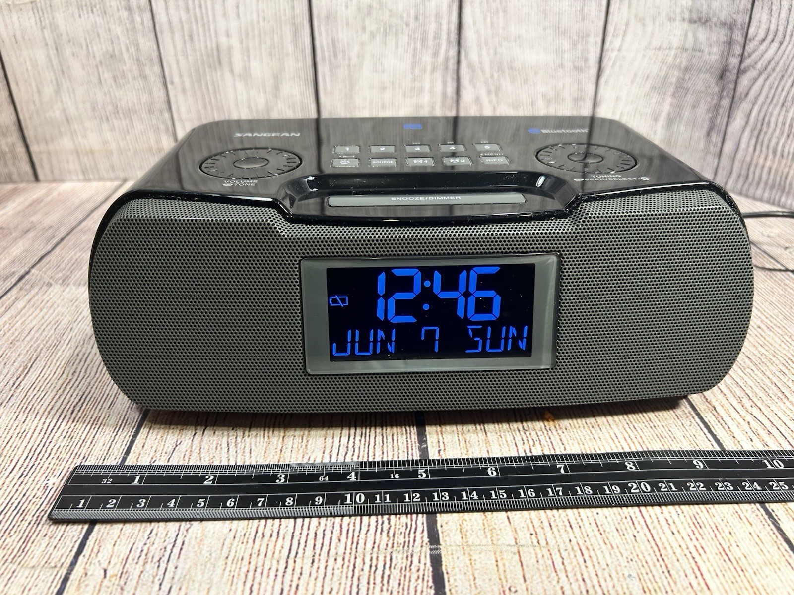 Sangean RCR-20 Bluetooth Alarm Clock Radio AM FM Dual Alarm Tested Works